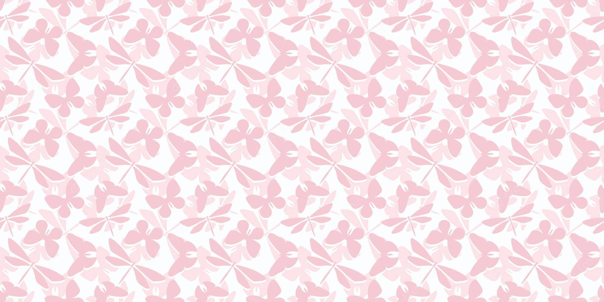 1920x960 Download Coquette Pink Butterfly And Dragonfly Wallpaper, Dual Screen