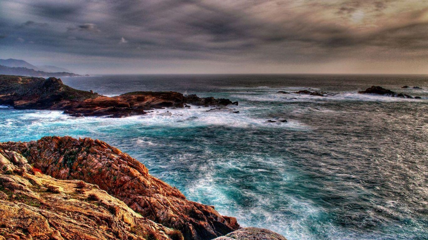 1370x770 Oceans: Lands Ocean Baja Kayakers Arch End California Waves, Desktop