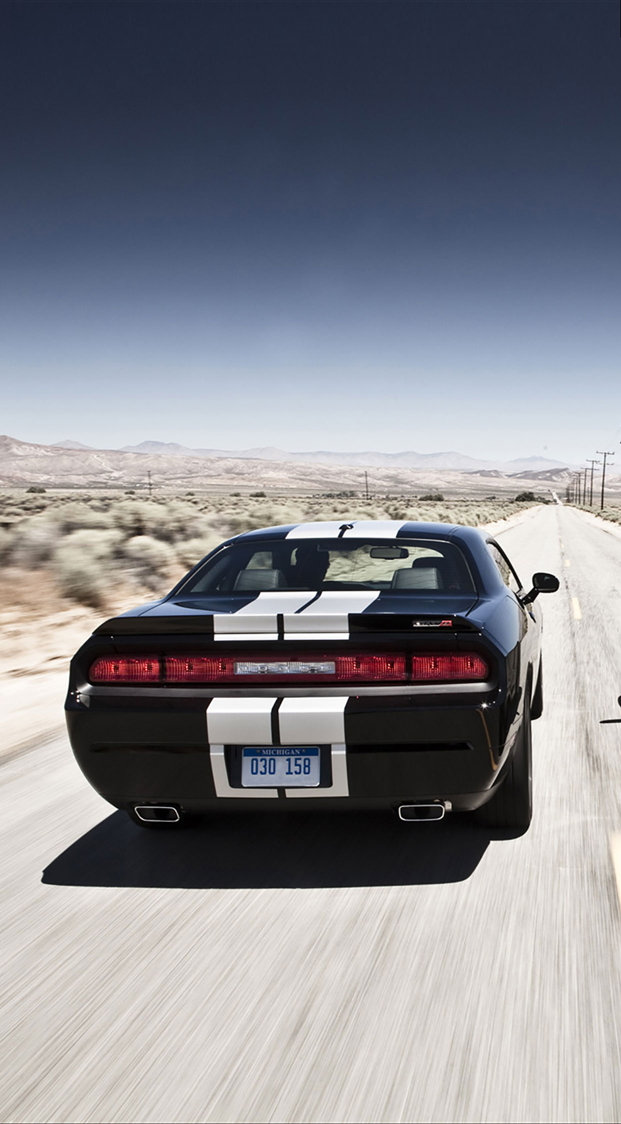 1250x2250 Dodge Challenger back Wallpaper for iPhone Pro Max, X, 6, Phone