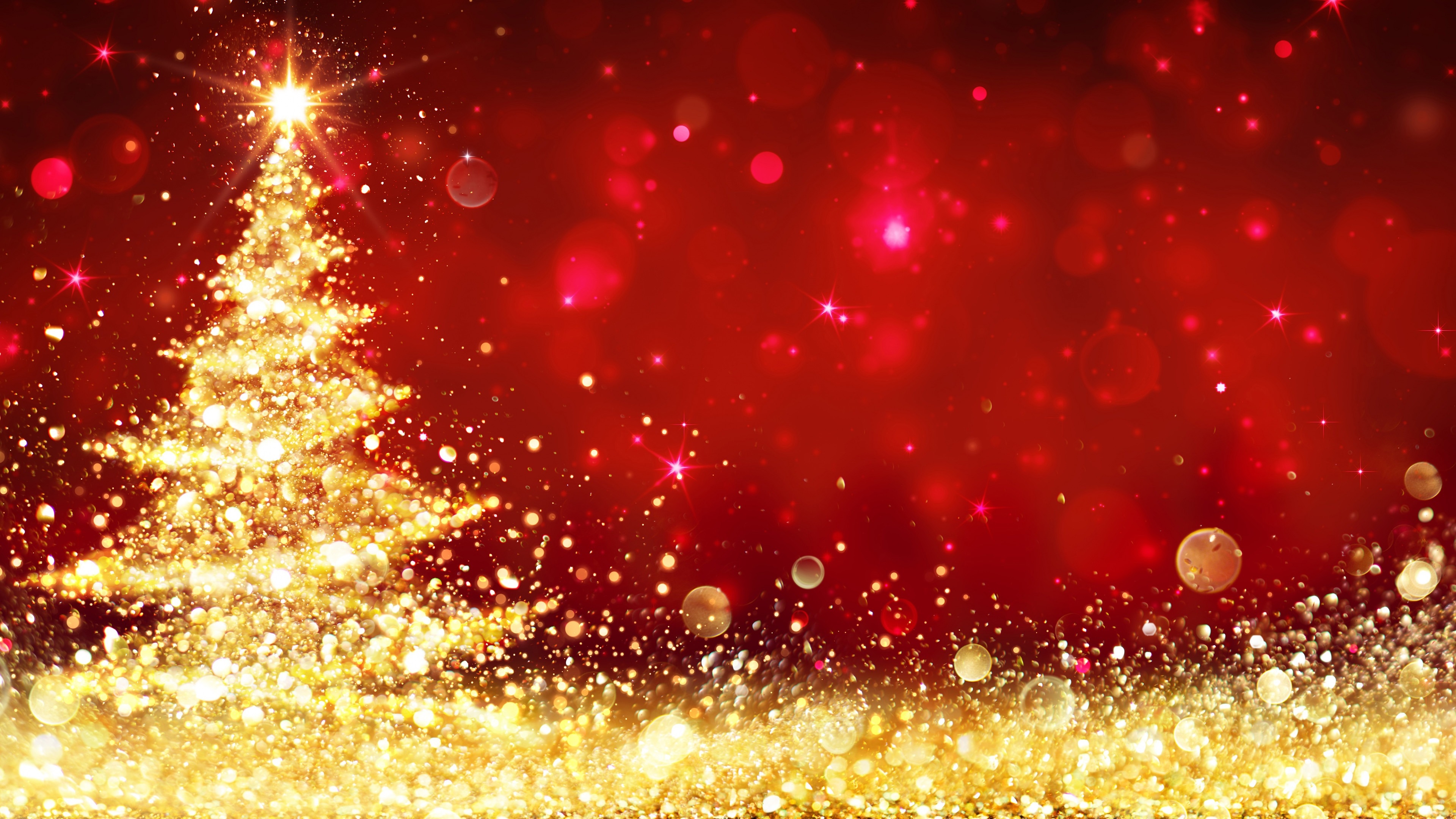 3840x2160 Merry Christmas Tree 4K Desktop HD Wallpaper Background, Desktop