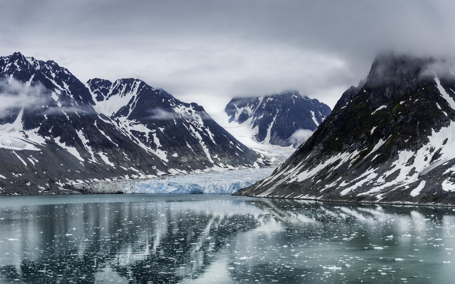 1920x1200 Download wallpaper Glacier, polar archipelago, sea, ice, Desktop