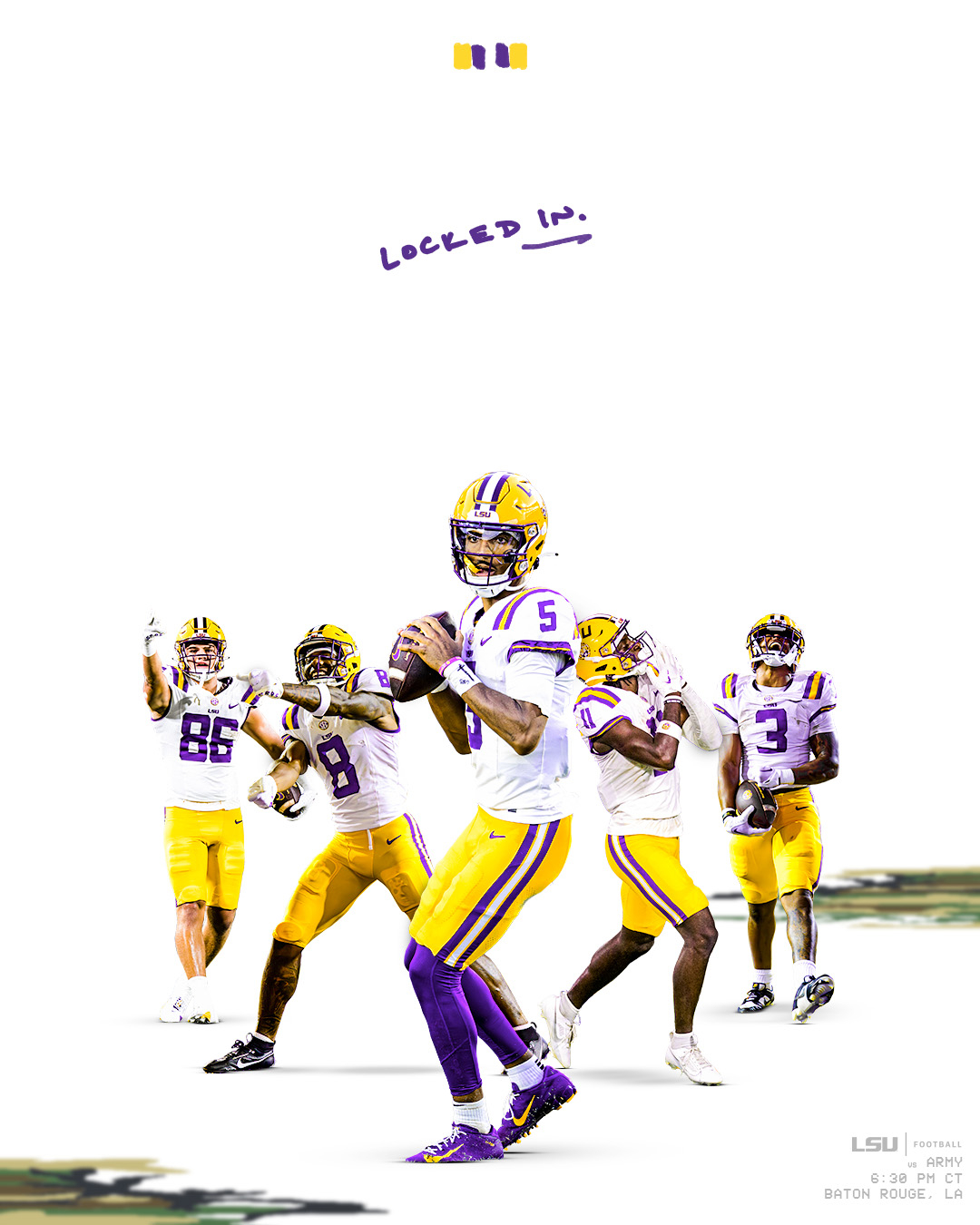 1080x1350 LSU Football's About Us. Lock, Phone