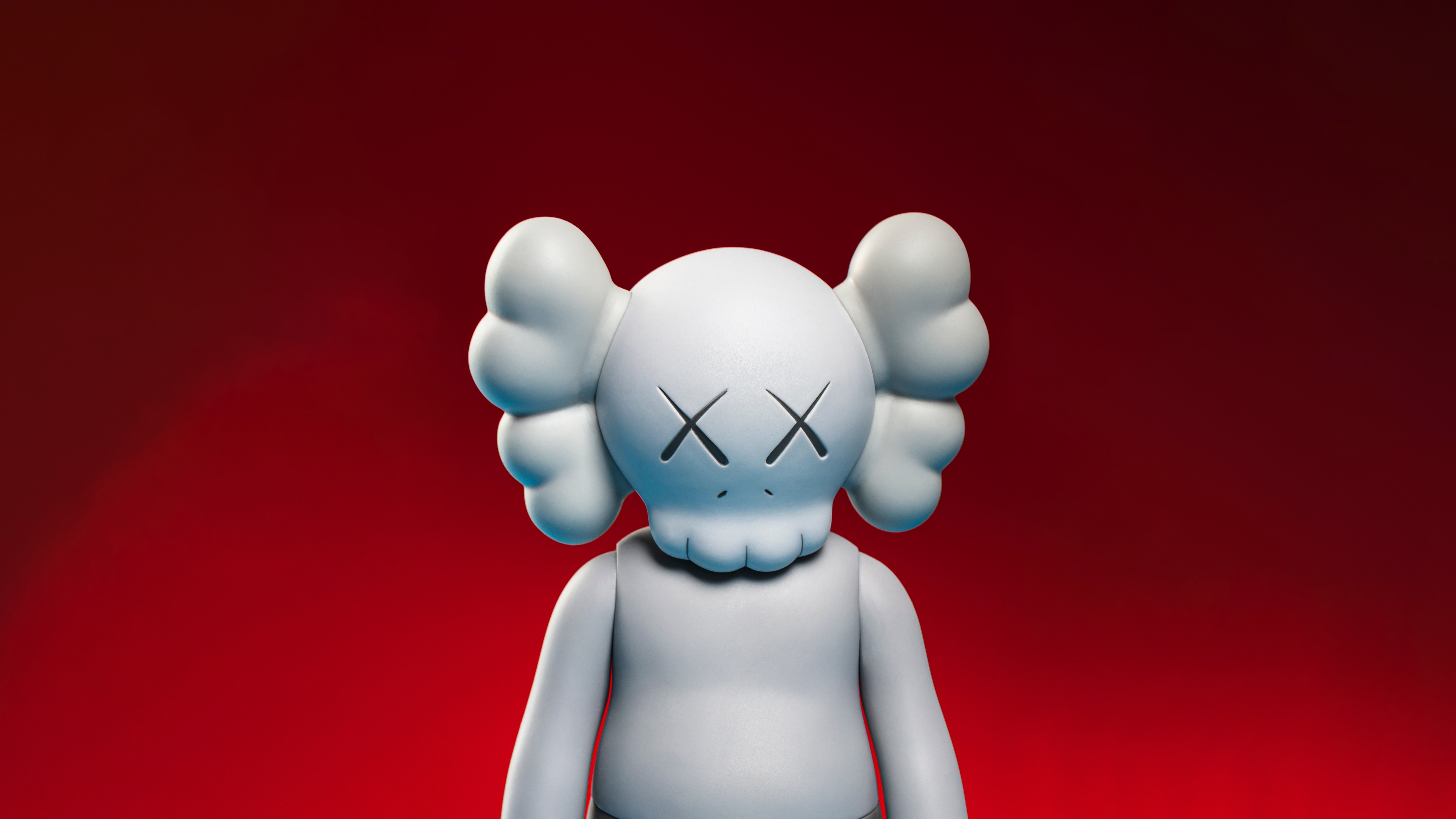 5120x2880 Kaws Companion Wallpaper 4K, Red background, 5K, 8K, Desktop