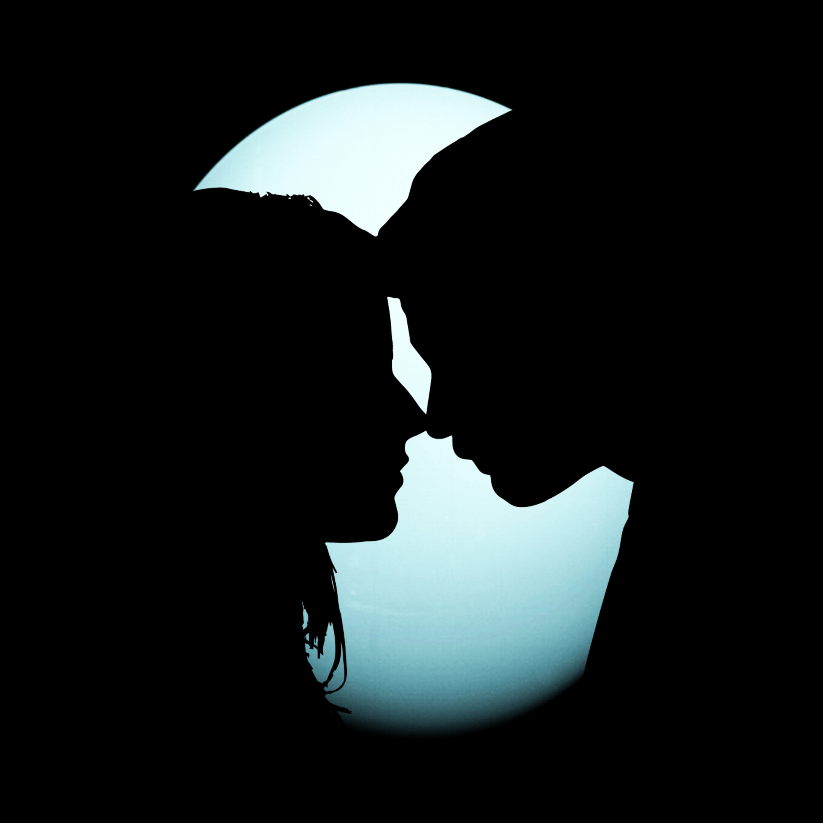 2740x2740 Couple Wallpaper 4K, Silhouette, Together, Romantic, Moon, Black Dark, Phone