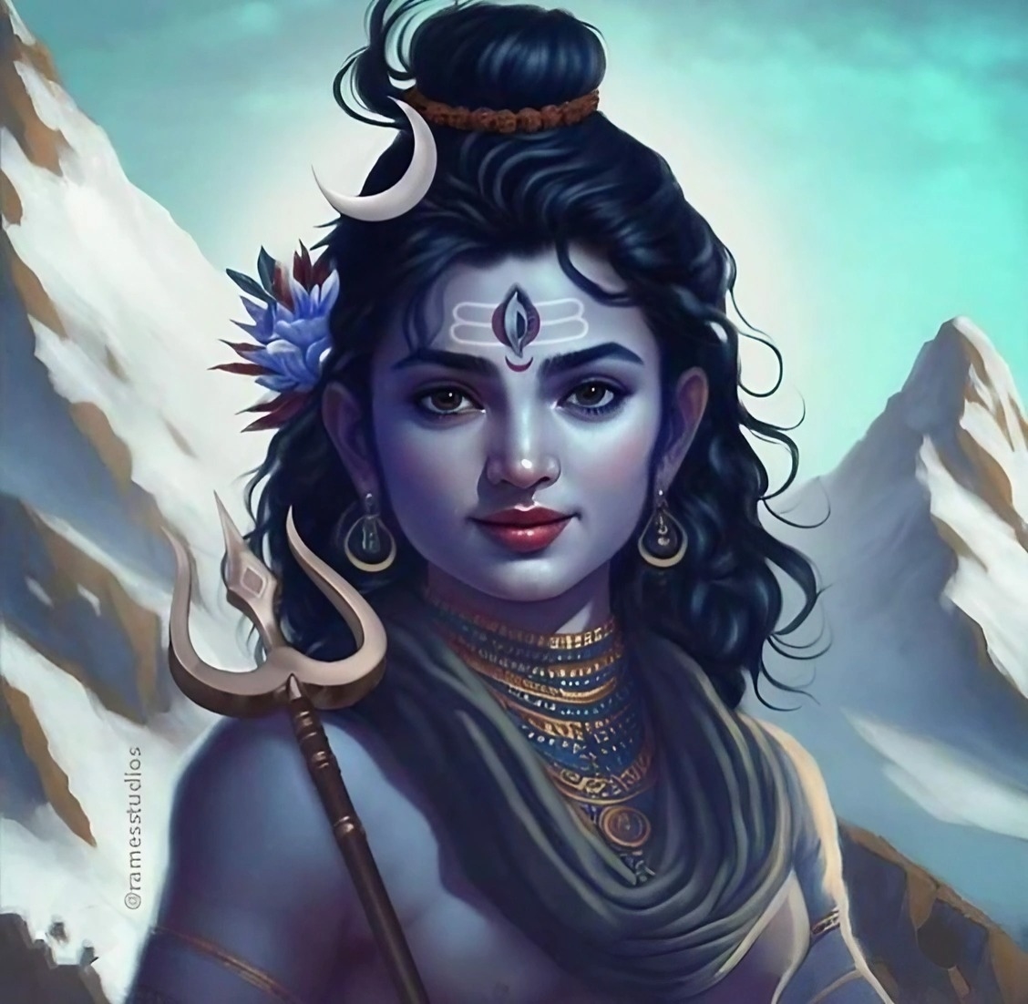 1130x1110 Mahadev animated Wallpaper Download, Desktop