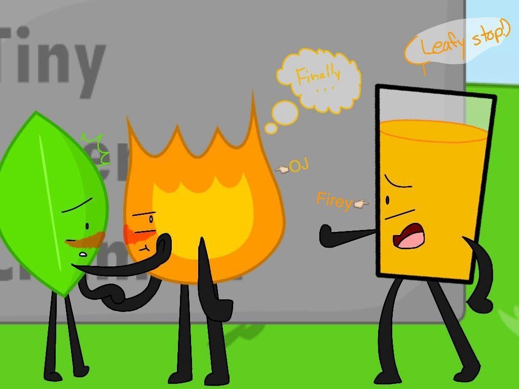 1030x770 BFDI Characters Doing Things Firey Switched Bodies W/ OJ, Desktop