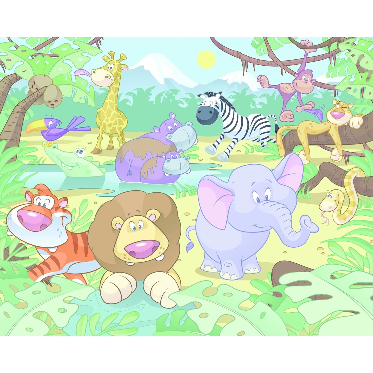 1500x1500 Baby Safari Wallpaper, Phone