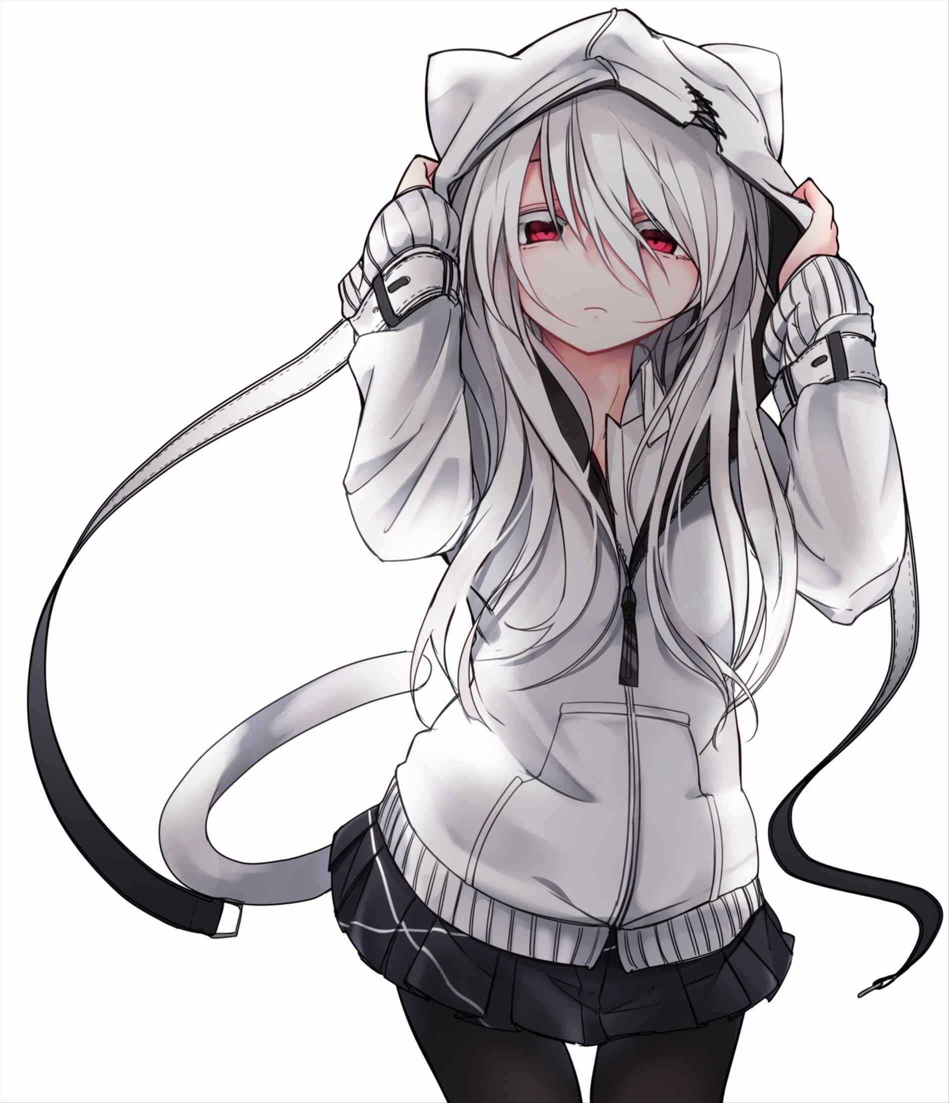 1900x2210 Anime Cat Girl White Hair, HD Wallpaper & background, Phone