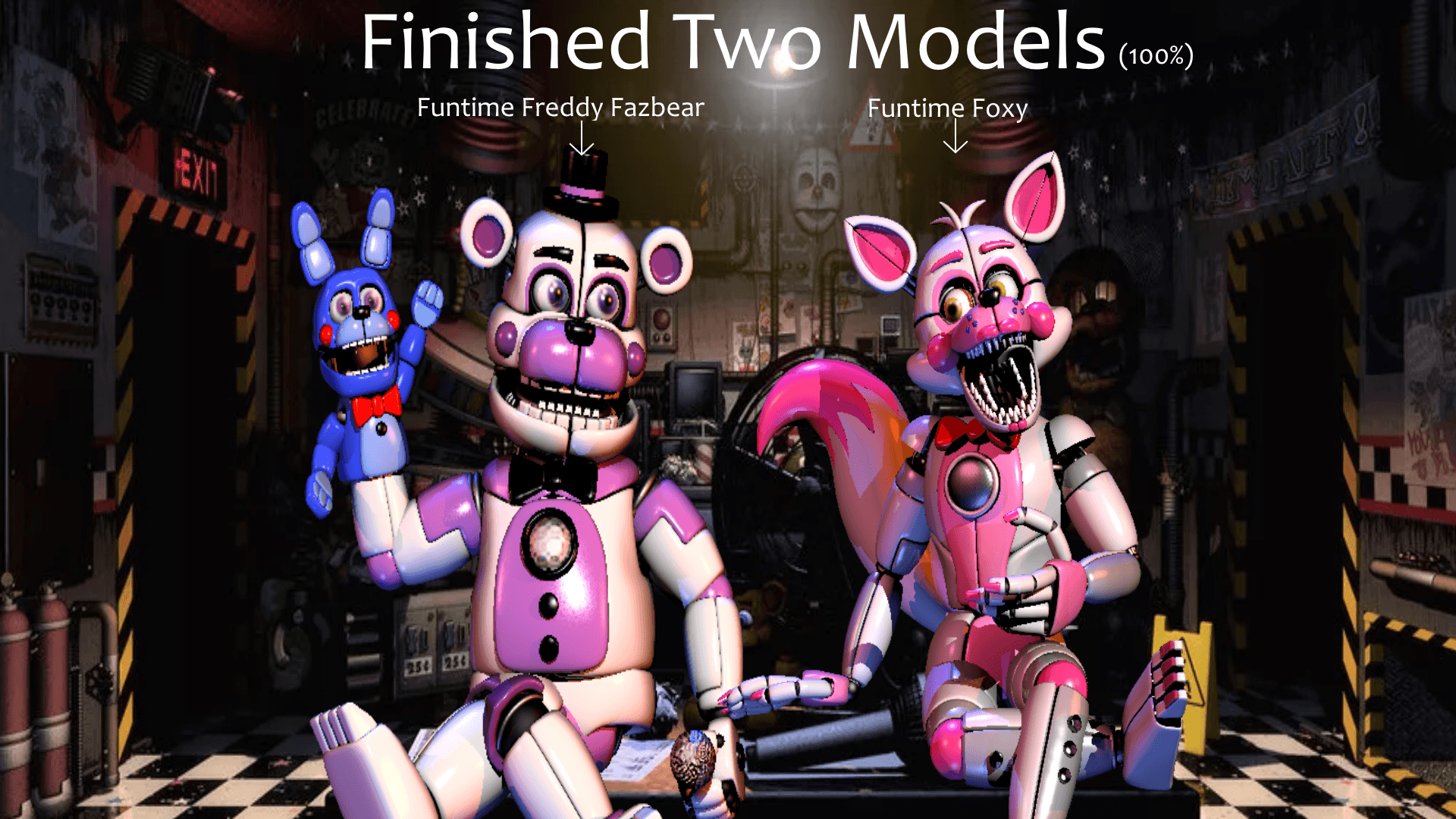 1920x1080 Finished two models:Funtime Freddy Fazbear and Funtime Foxy on Game Jolt, Desktop