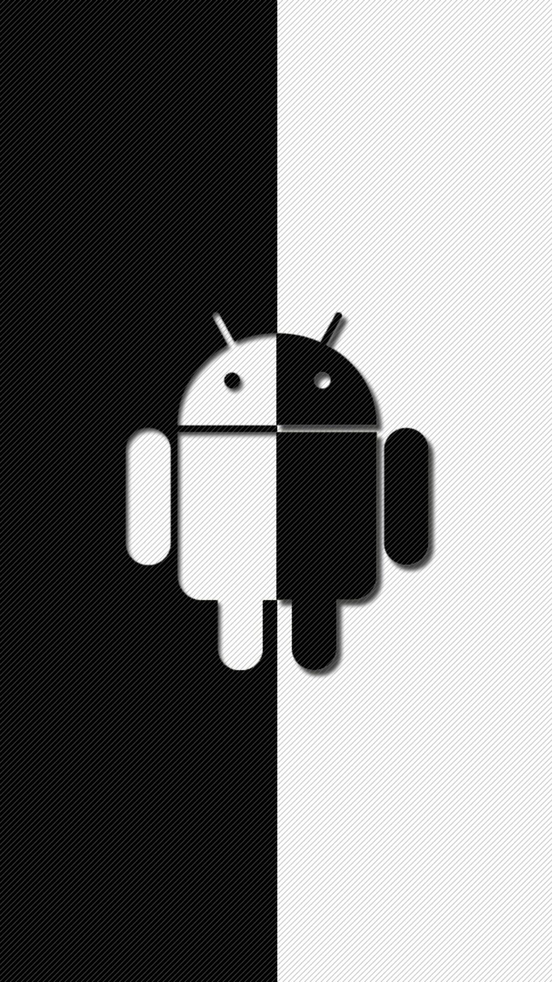 1080x1920 logo Android hitam dan putih. wallpaper.sc Android. Hitam dan, Phone