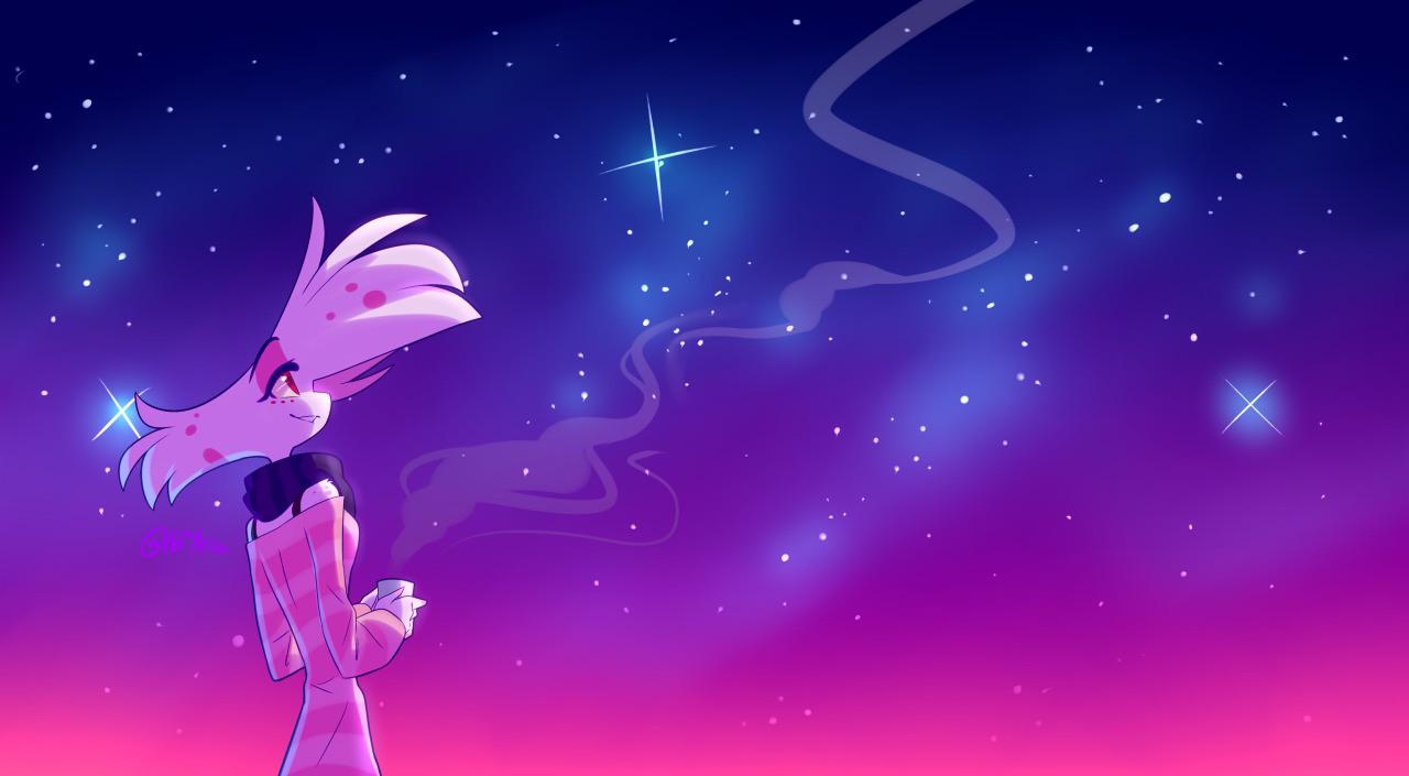 1280x710 Angel Stargazing Art By 16th Aria, Desktop