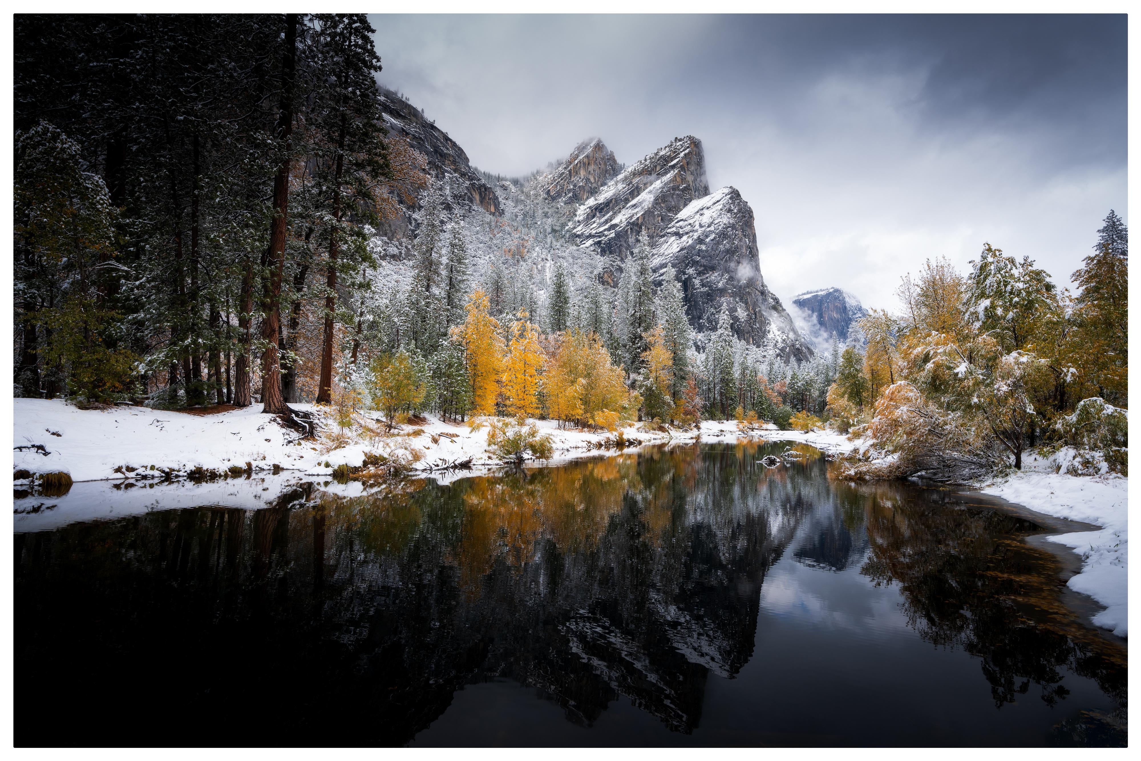 4000x2670 Early Snow Fall at Yosemite National Park 4K wallpaper, Desktop