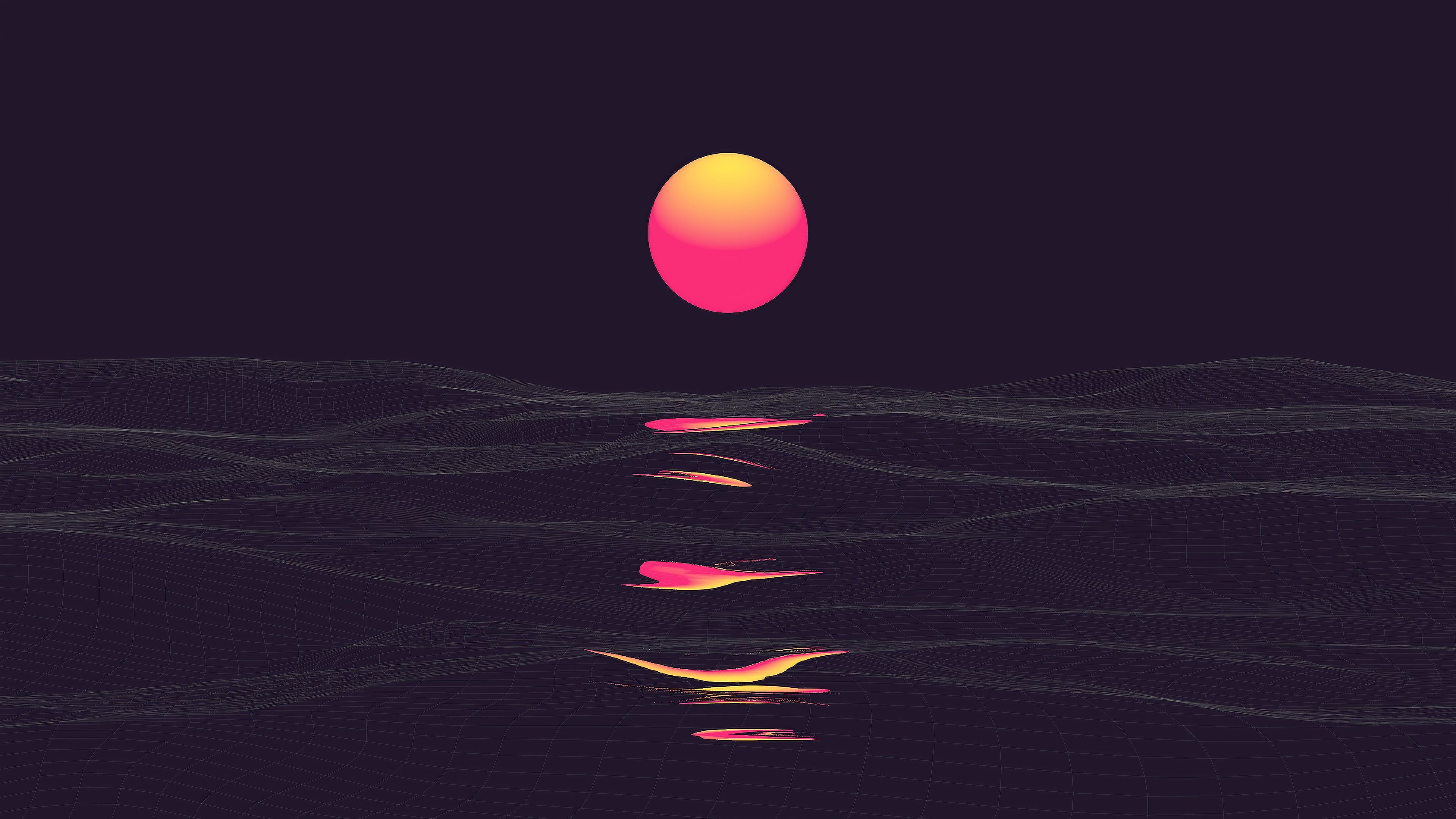 3840x2160 Retrowave Sunrise Reflection Clear Sky 4k, HD Abstract, 4k Wallpaper, Image, Background, Photo and Picture, Desktop