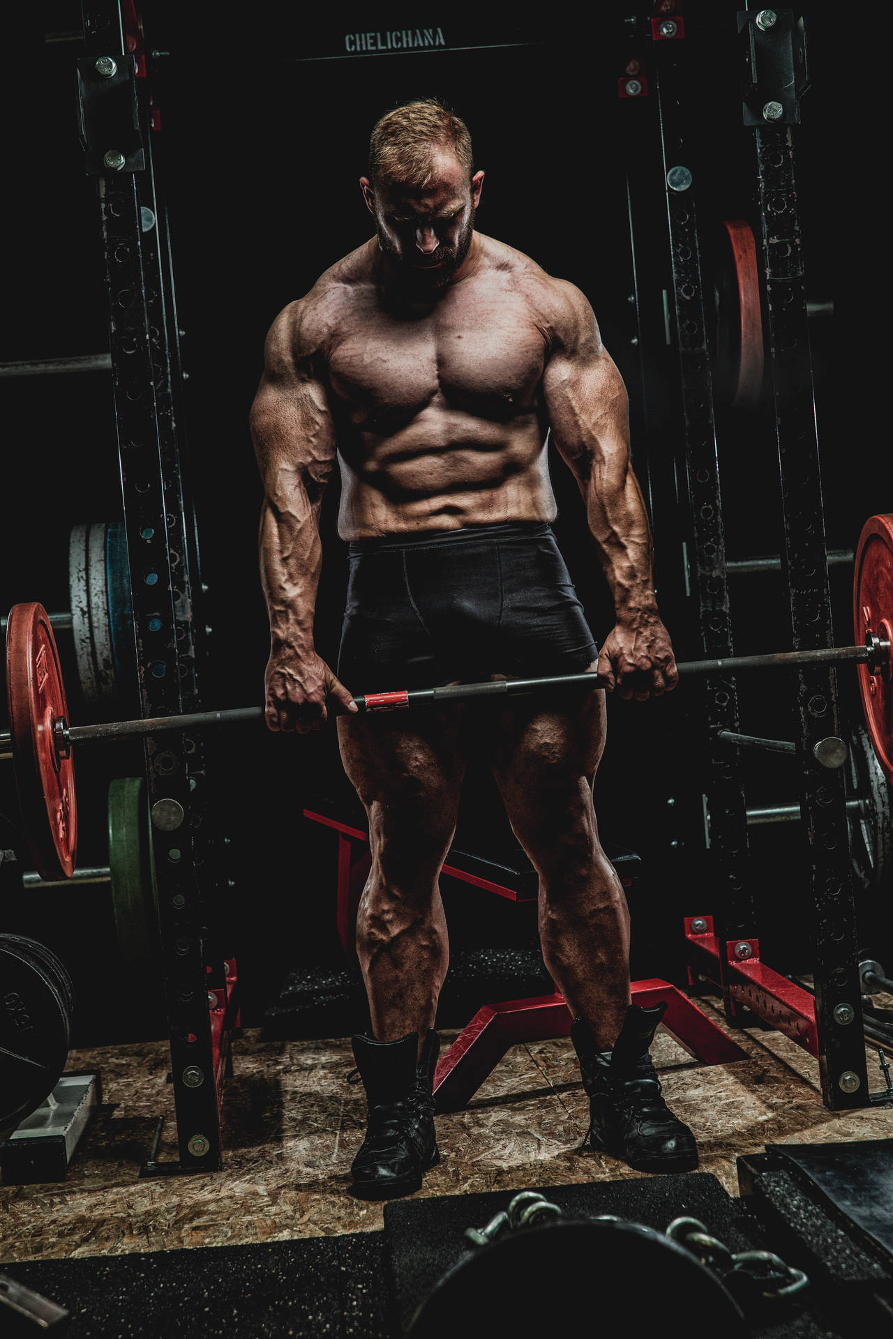 1280x1920 Bodybuilder At The Gym Wallpaper, Phone