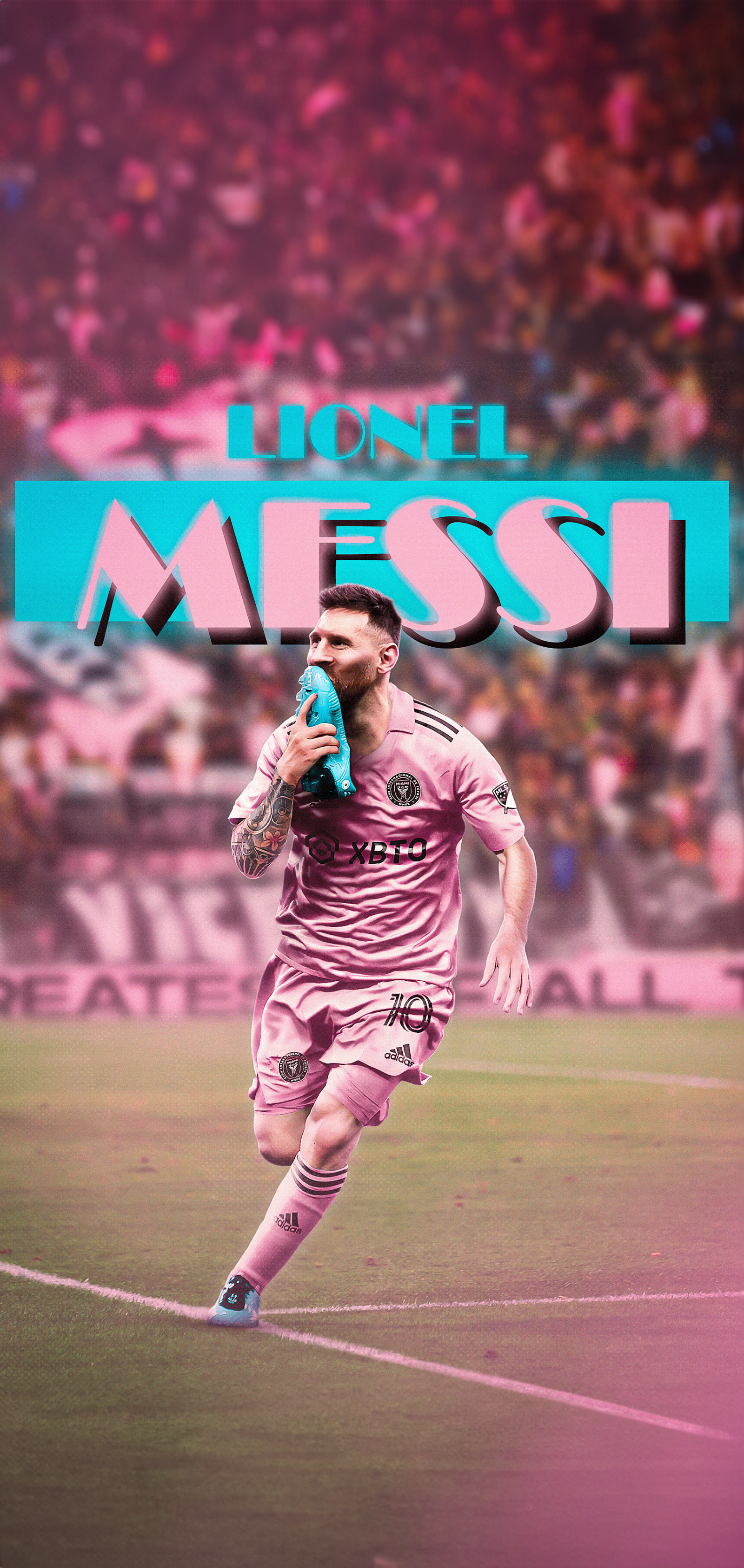 1600x3380 INTER MIAMI MESSI WALLPAPER, Phone