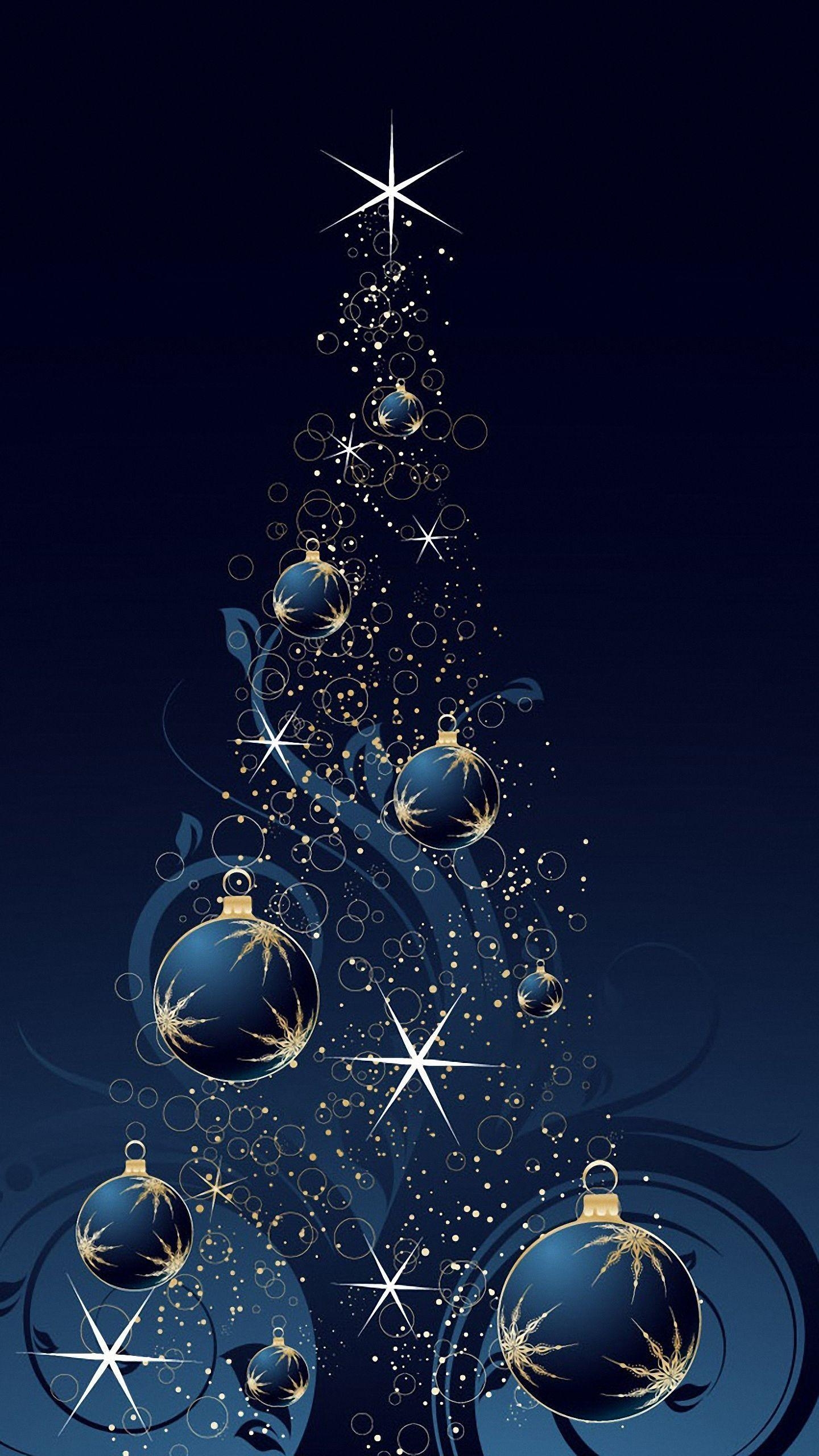 1440x2560 Dark Blue Christmas Wallpaper Free Dark Blue Christmas Background, Phone