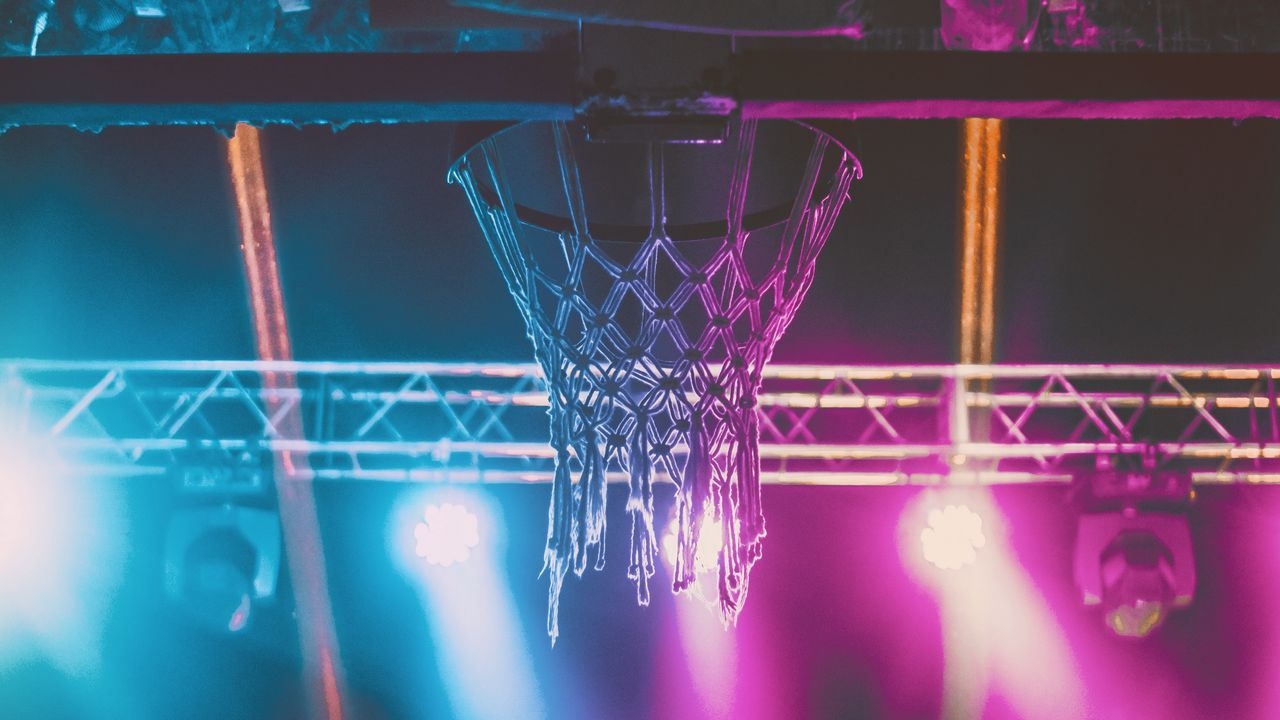 1280x720 Download wallpaper  basketball net, light, lamps hd, hdv, 720p HD background, Desktop