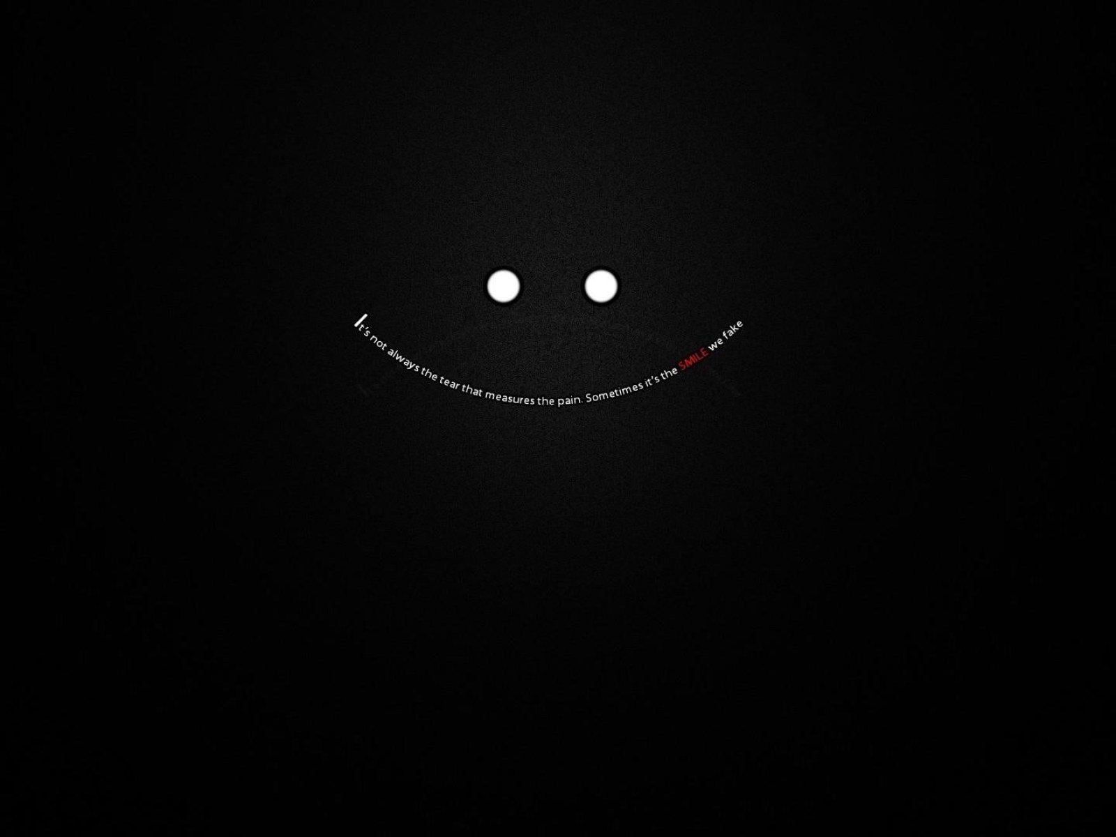 1600x1200 Wallpaper fake, smile, pain, depression quote, inside, black • Wallpaper For You HD Wallpaper For Desktop & Mobile, Desktop