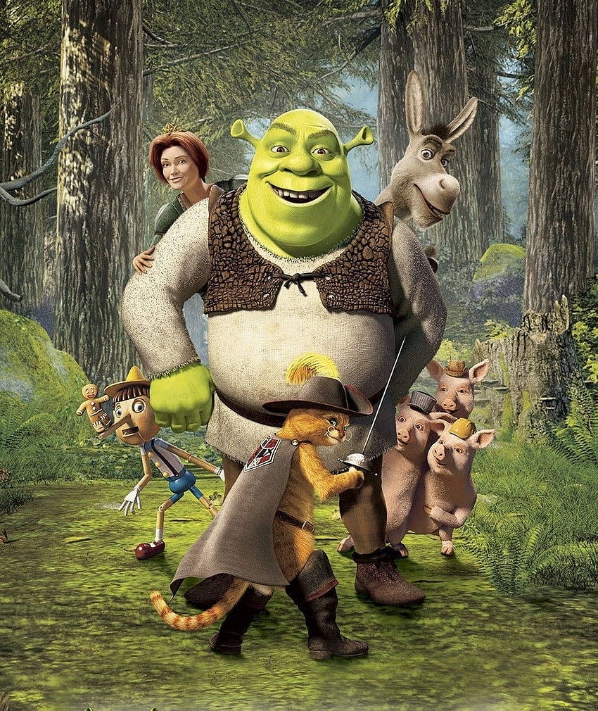 850x1010 Download Shrek 2 And Characters In Forest Wallpaper, Phone