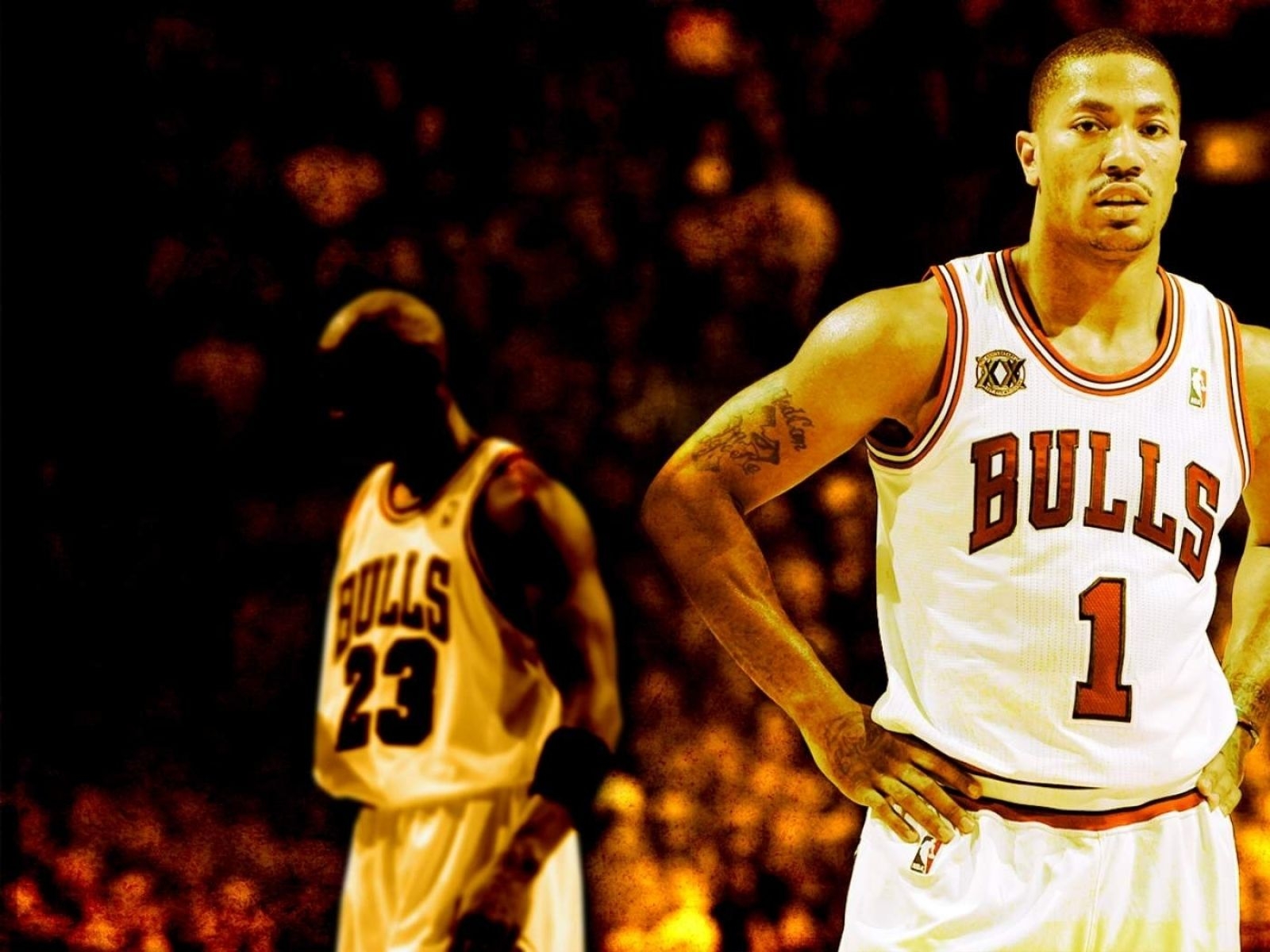 1600x1200 Sports nba michael jordan derrick rose athletes chicago bulls, Desktop