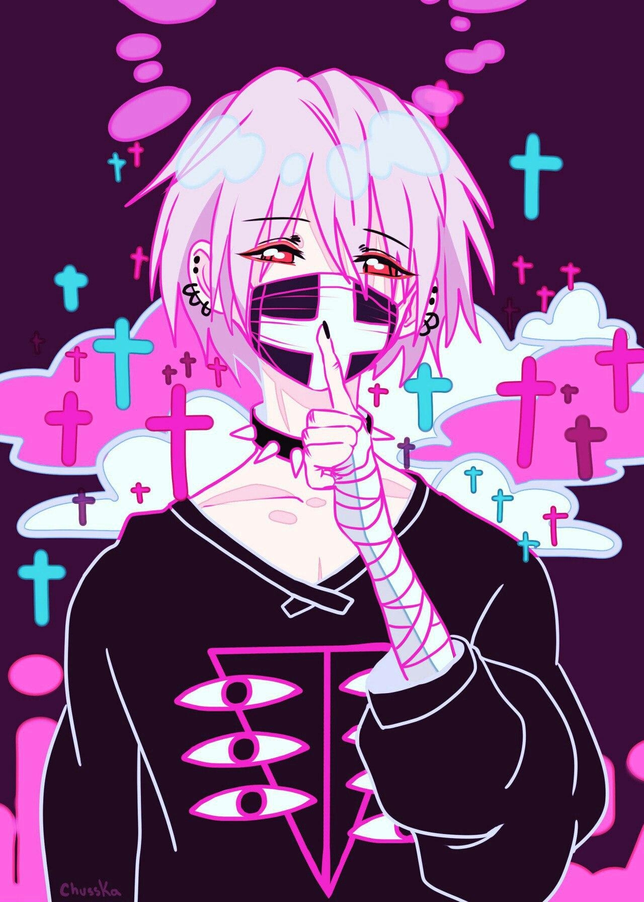 1280x1800 Pastel Goth boy. Fashion stuff. Pastel goth art, Phone