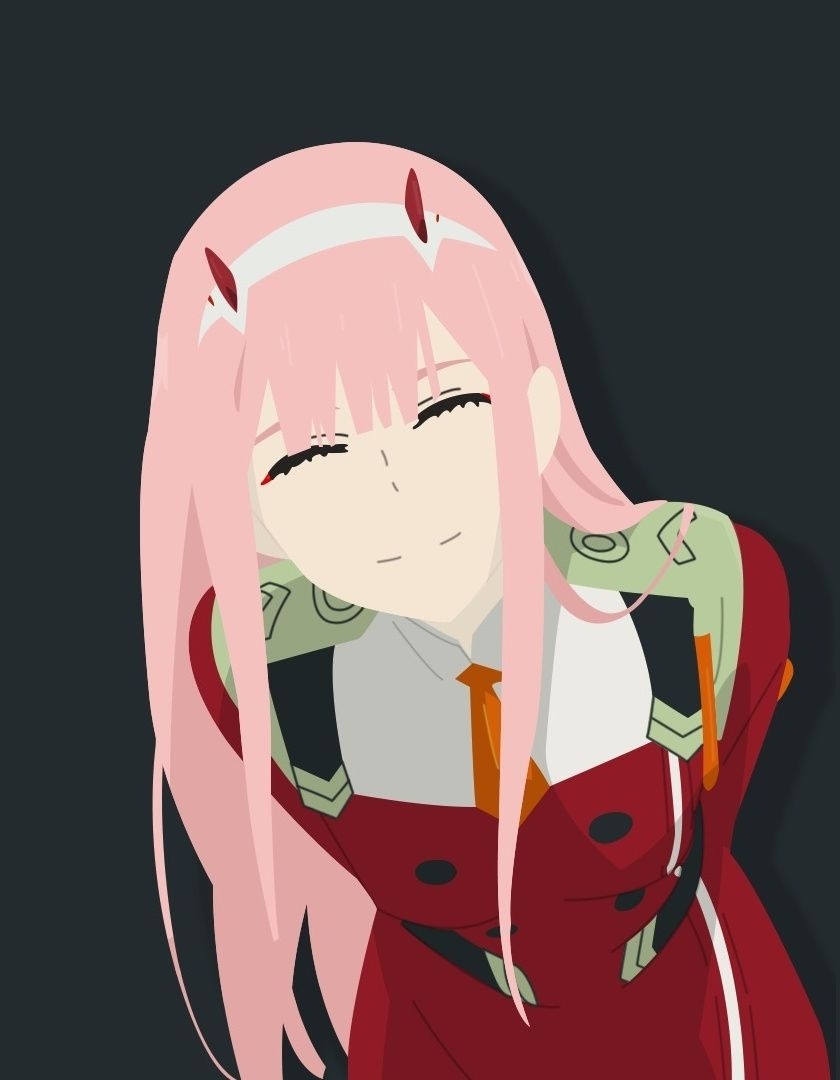 840x1080 Download 840x1160 wallpaper minimal, pink hair, darling in, Phone