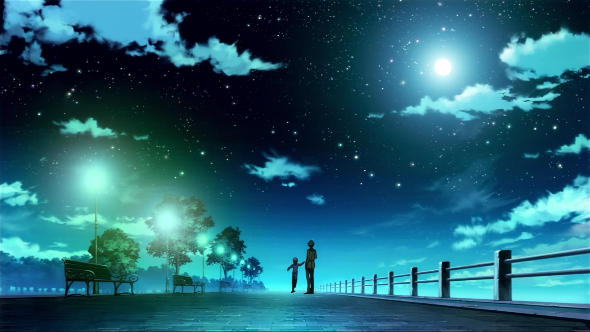 1920x1080 Bright Night Anime, Desktop