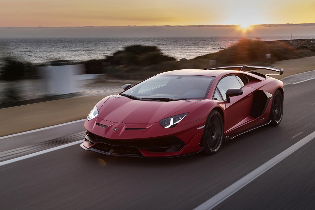 1280x860 Wallpaper Lamborghini 2018 Aventador SVJ Worldwide Wine color Motion, Desktop