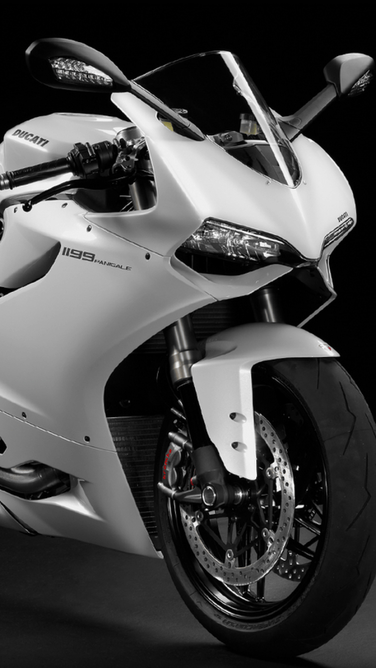 750x1340 Download  Ducati 1199 Panigale, White, Motorcycle, Phone