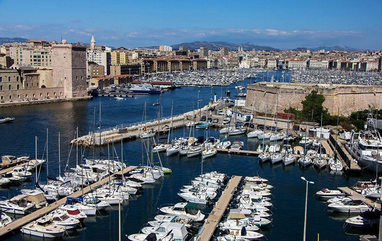 1280x810 Wallpaper Marseille France Berth Rivers Sailing Cities Building, Desktop