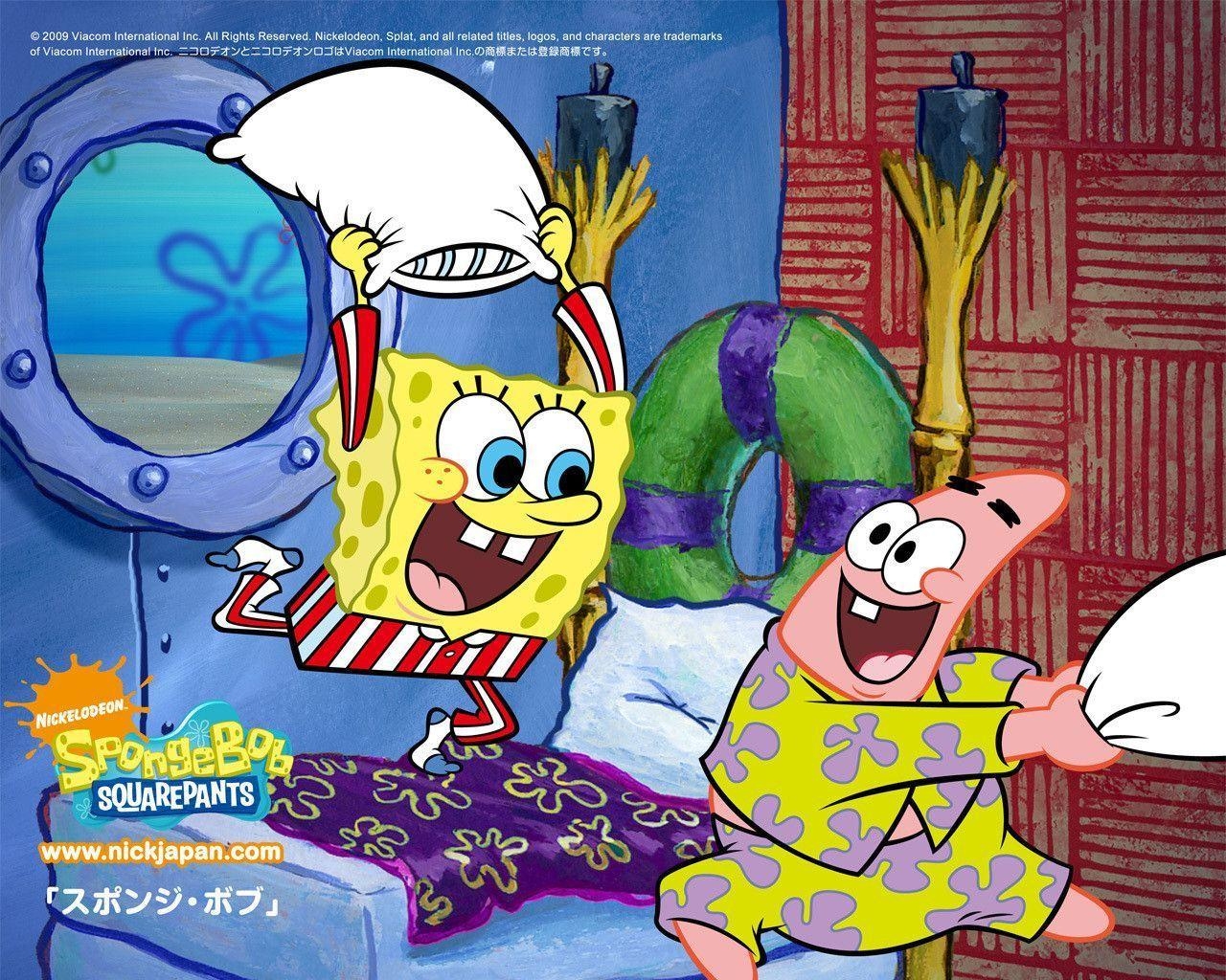 1280x1030 Pillow Fight Squarepants Wallpaper, Desktop