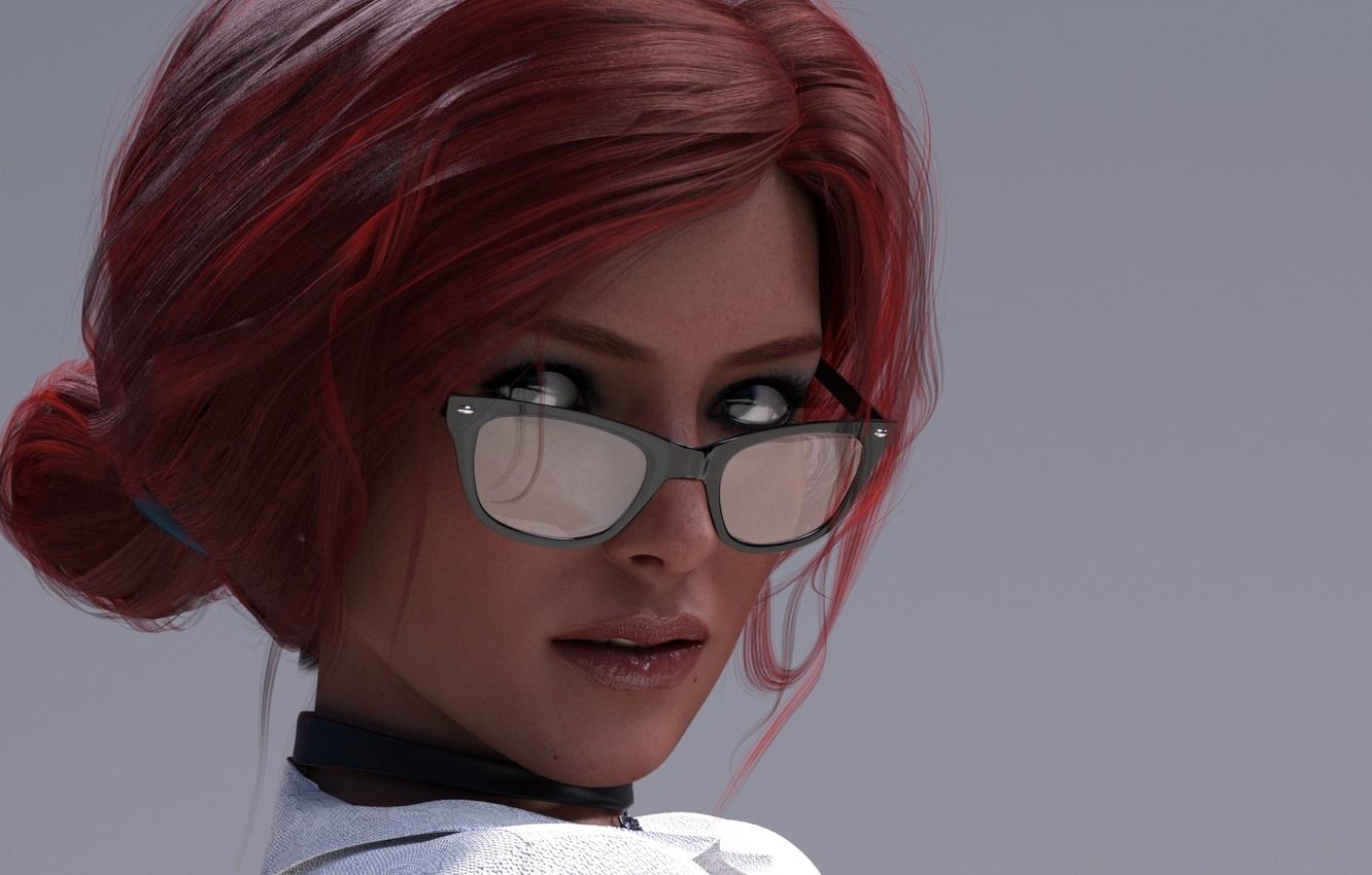 1340x850 Wallpaper look, girl, face, glasses, the enchantress, triss merigold, Desktop