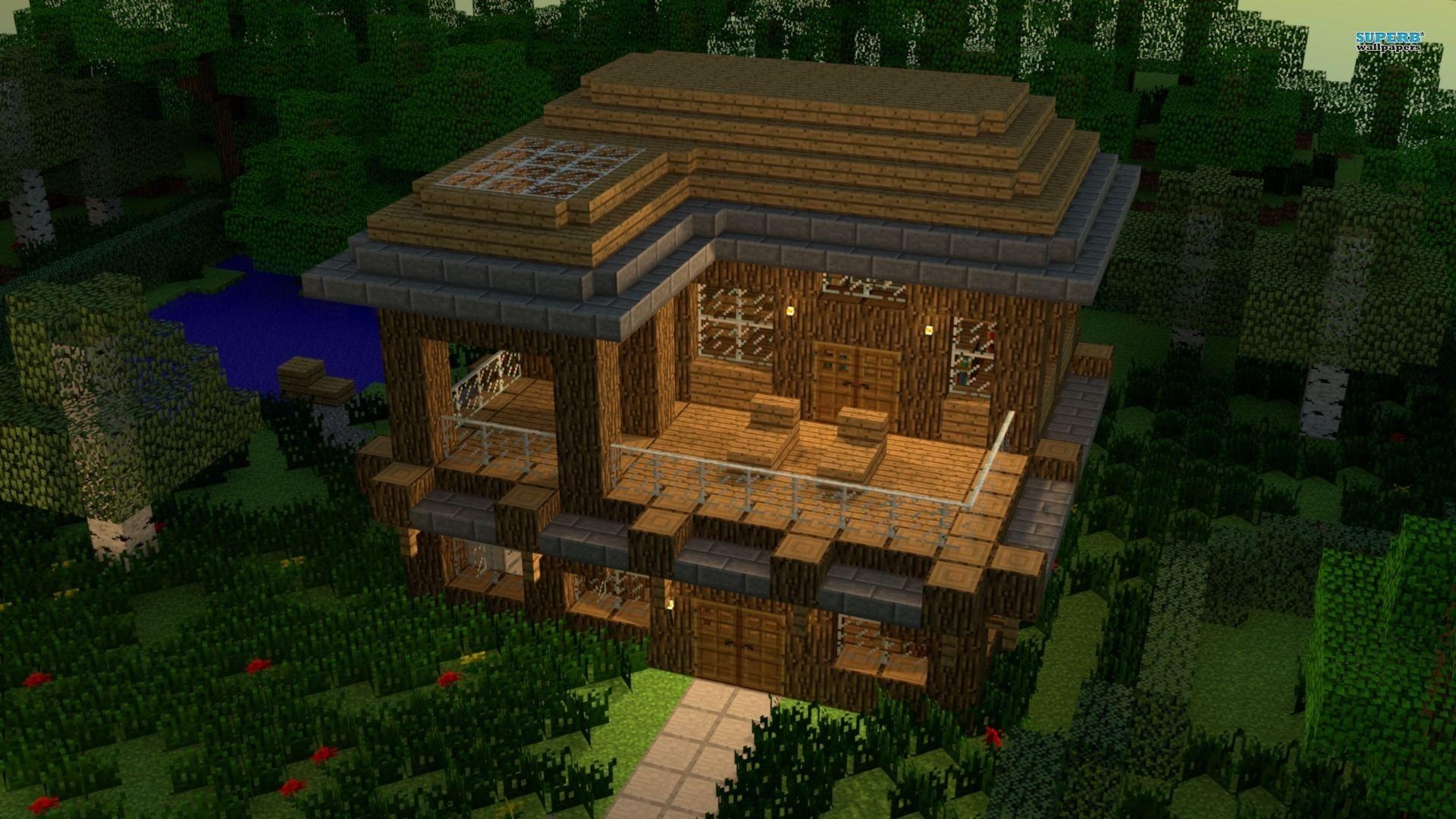 1920x1080 Minecraft House. House in minecraft wallpaper wallpaper, Desktop