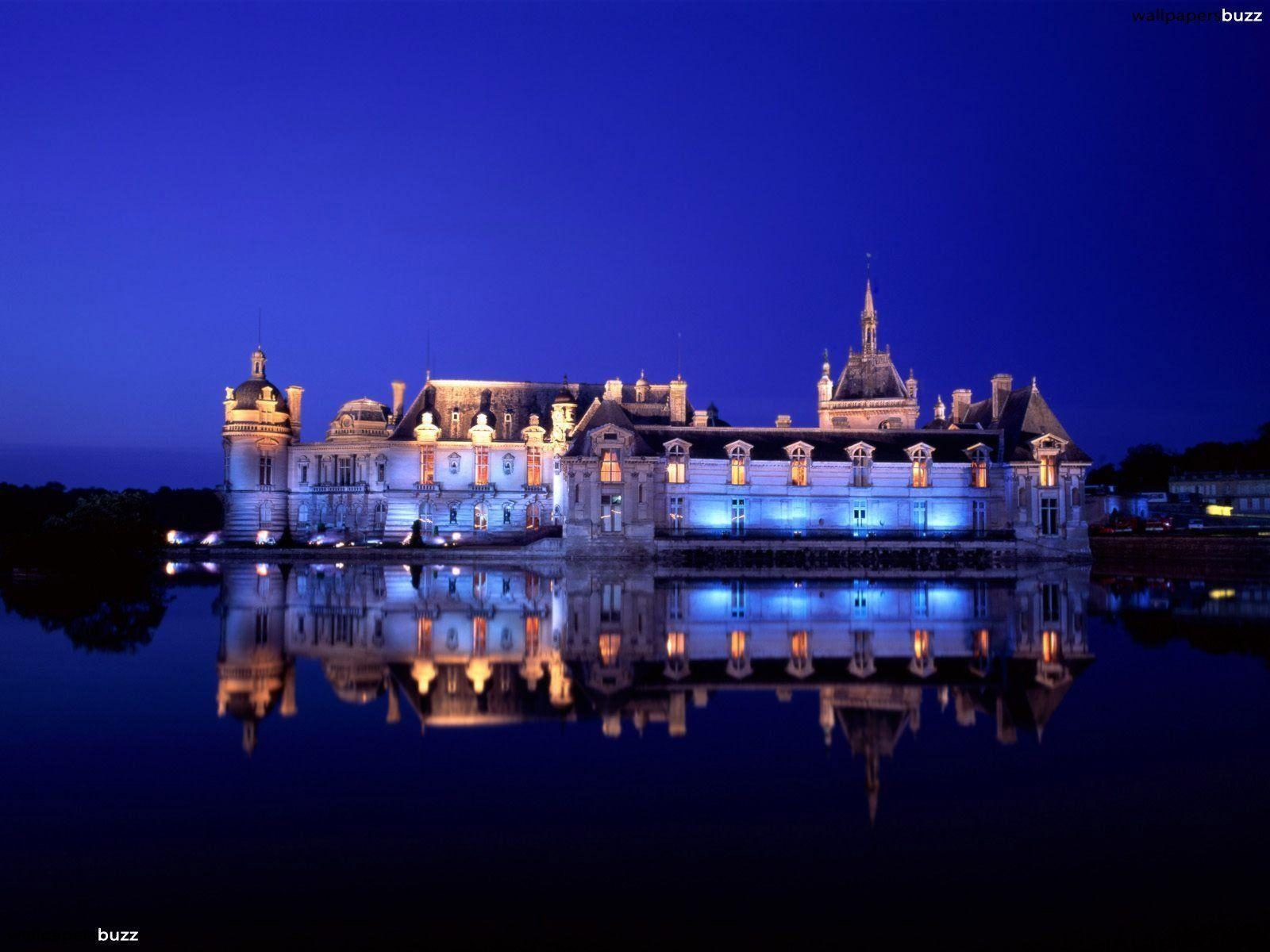 1600x1200 Chateau de Chantilly at nighttime HD wallpaper, Desktop