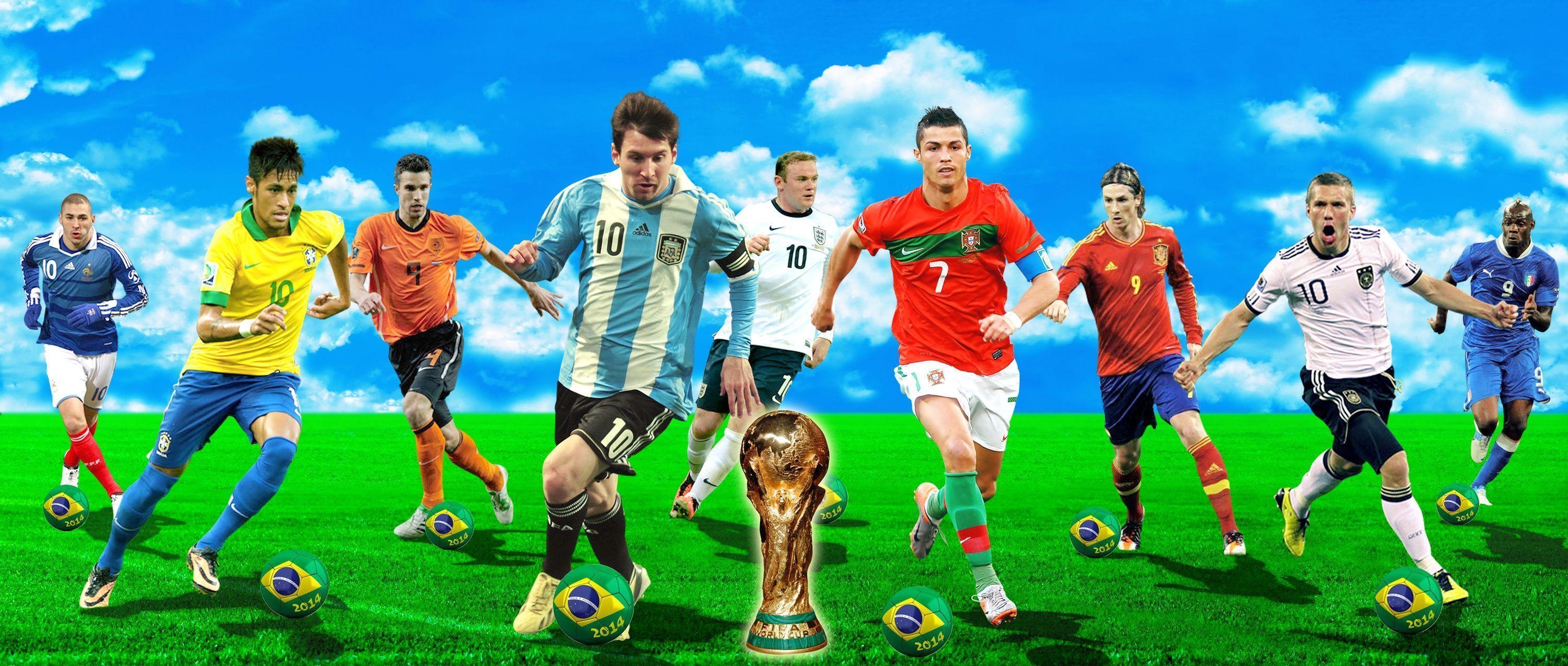 3000x1280 Soccer Players Wallpaper Free Soccer Players Background, Dual Screen