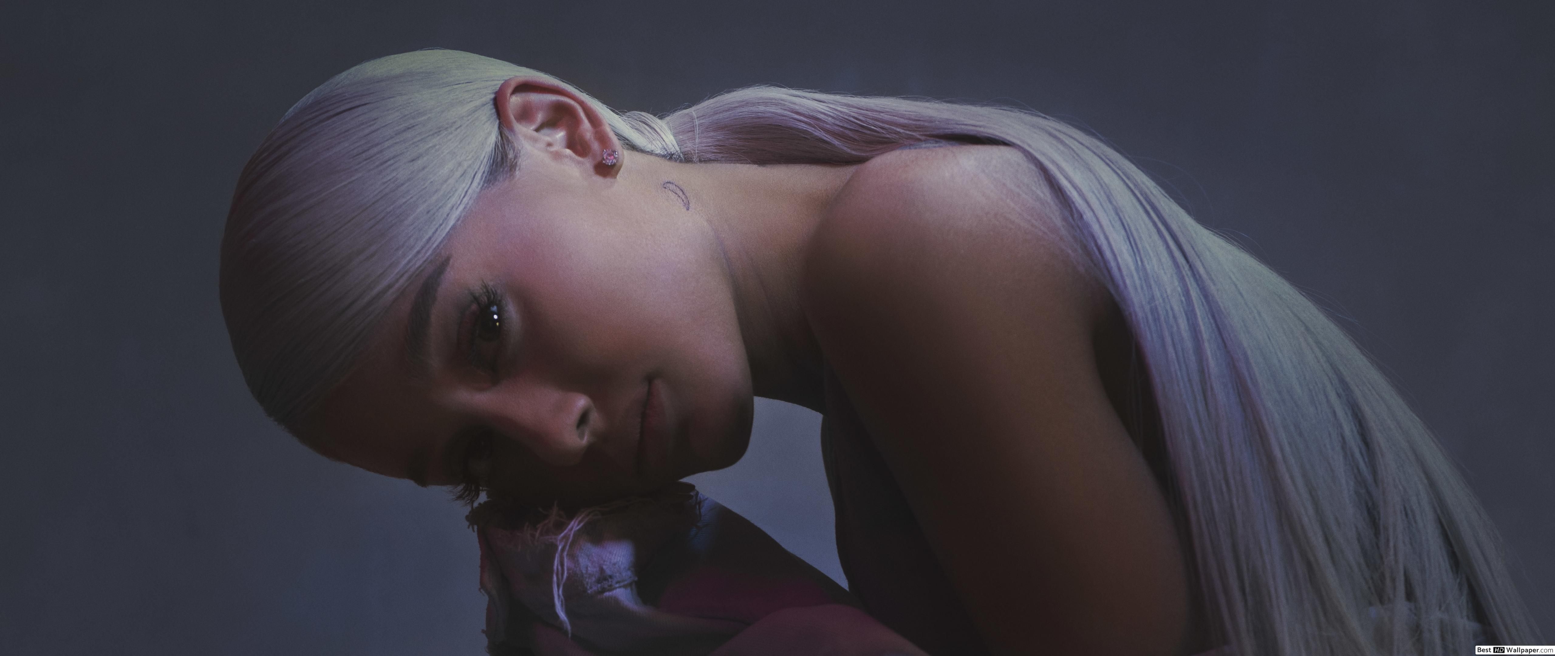 5120x2160 Ariana Grande long blonde ponytail HD wallpaper download, Dual Screen