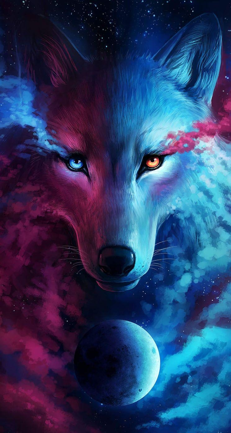 750x1400 Wolf galaxy iPhone Wallpaper, Phone