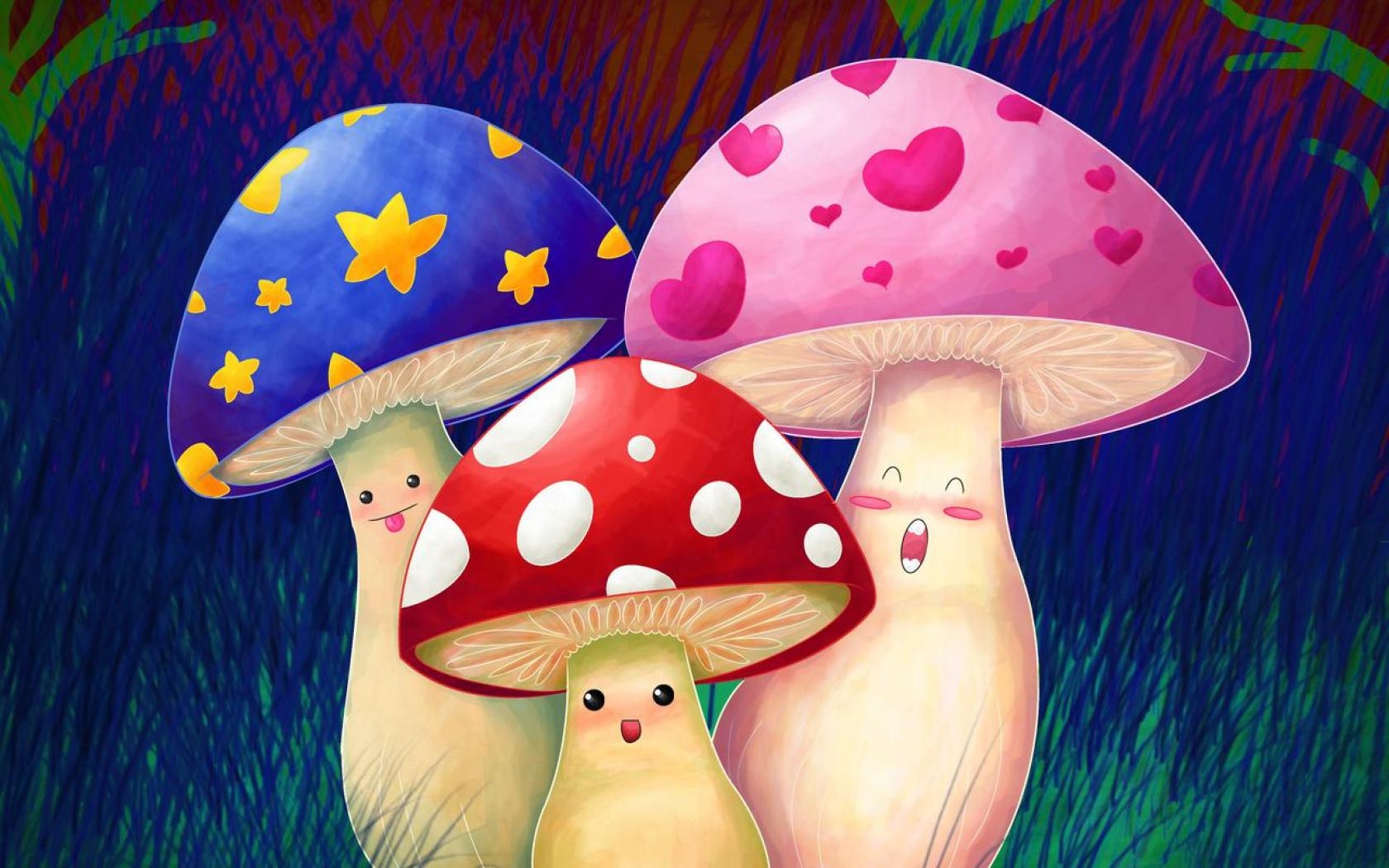 1680x1050 CUTE MUSHROOM IN SPRING WALLPAPER - Wallpaper, Desktop