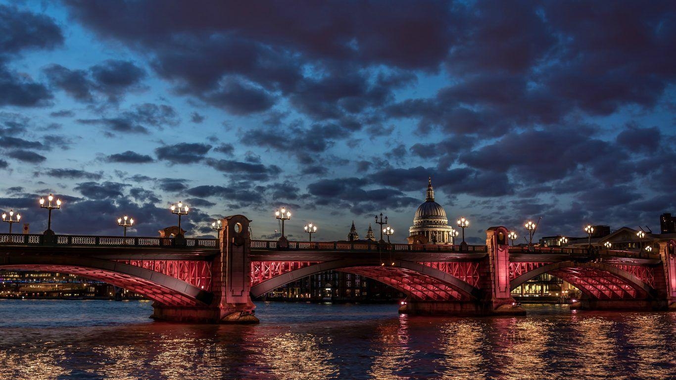 1370x770 Bridges: Bridgetown Beautiful River Bridges Landscape View Rain, Desktop