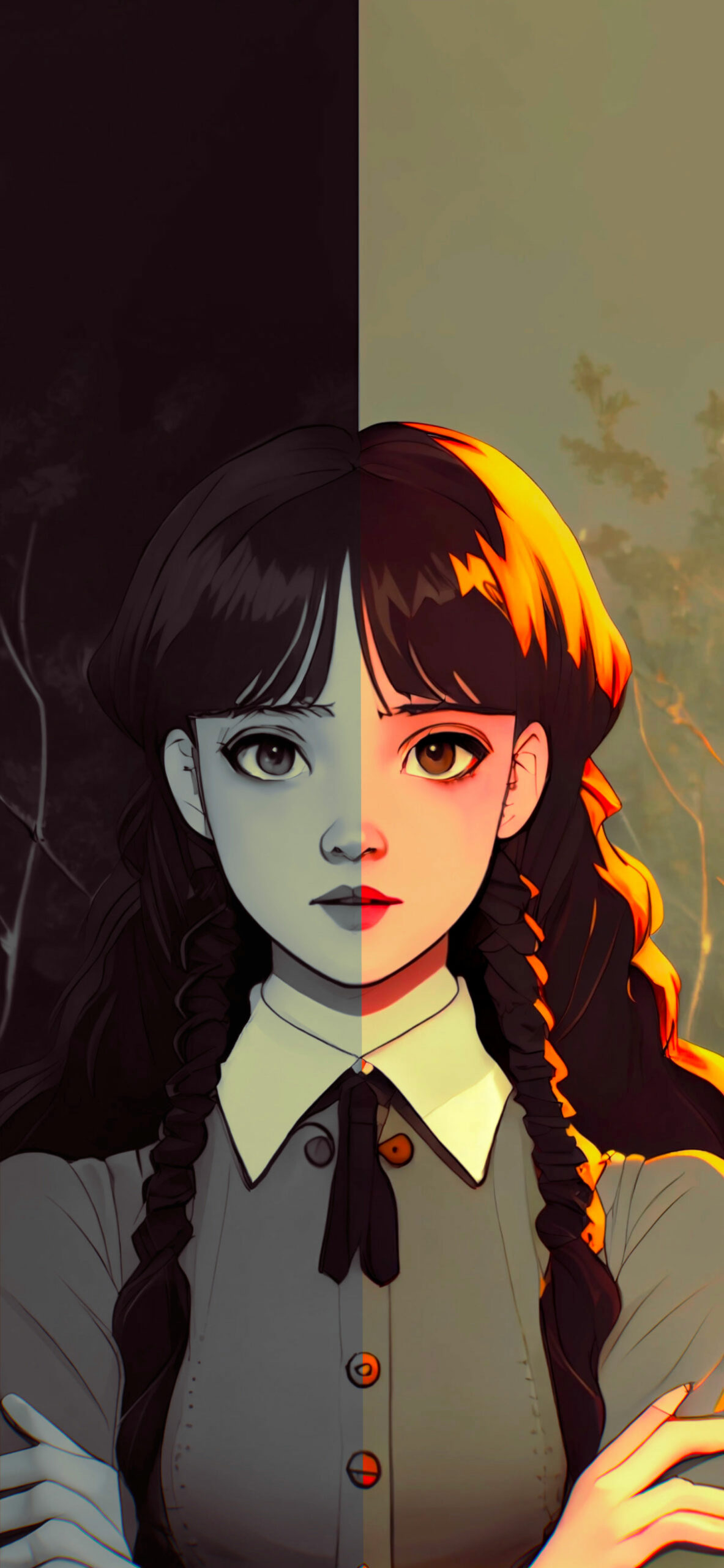 1190x2560 Cutie Wednesday Addams Wallpaper iPhone, Phone