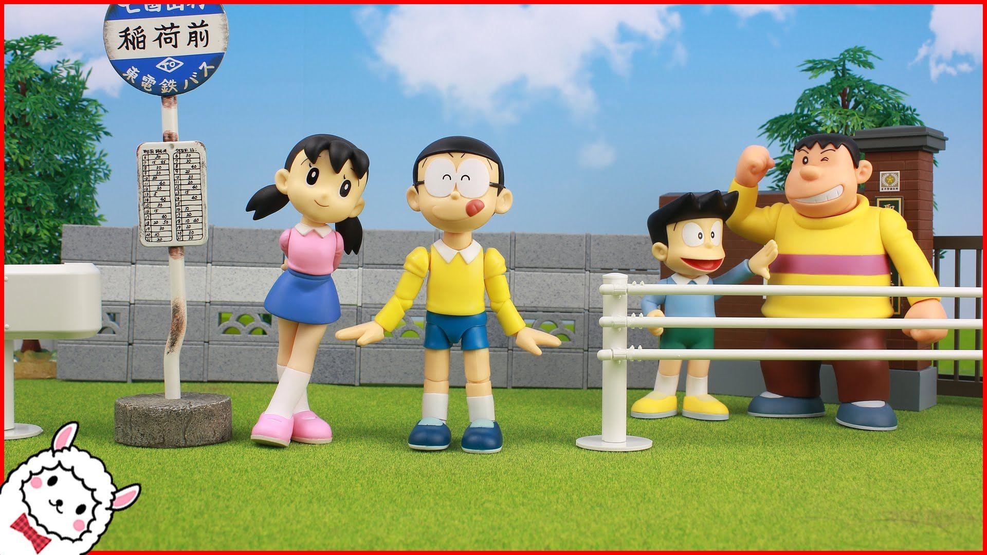 1920x1080 Doraemon Nobita and Shizuka (Noby and Sue) rain day stop motion, Desktop