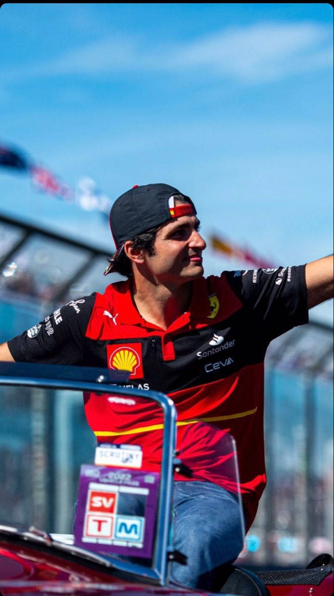 680x1200 Download Carlos Sainz Jr In A Motorcade, Phone