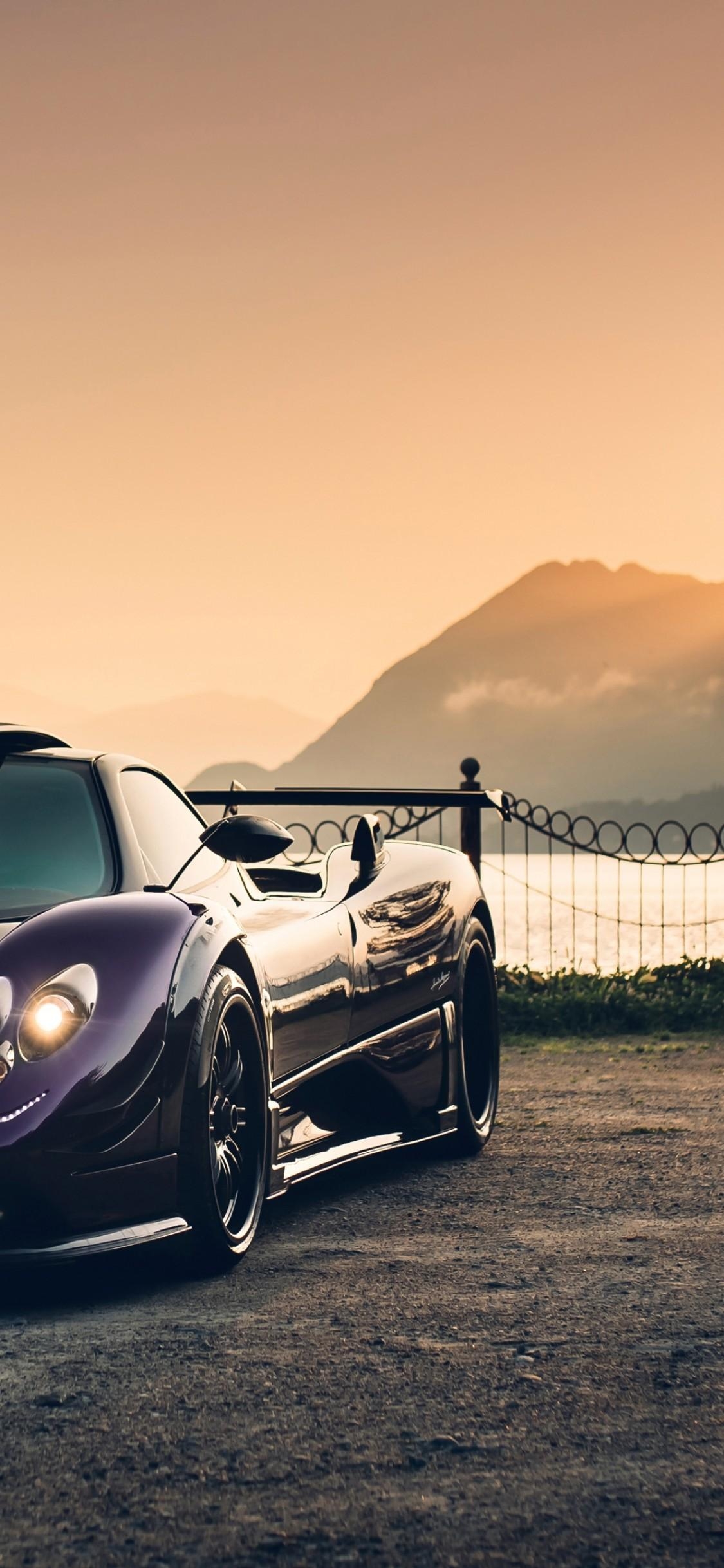 1130x2440 Download  Pagani Zonda Aether, Sunset, Supercars, Phone