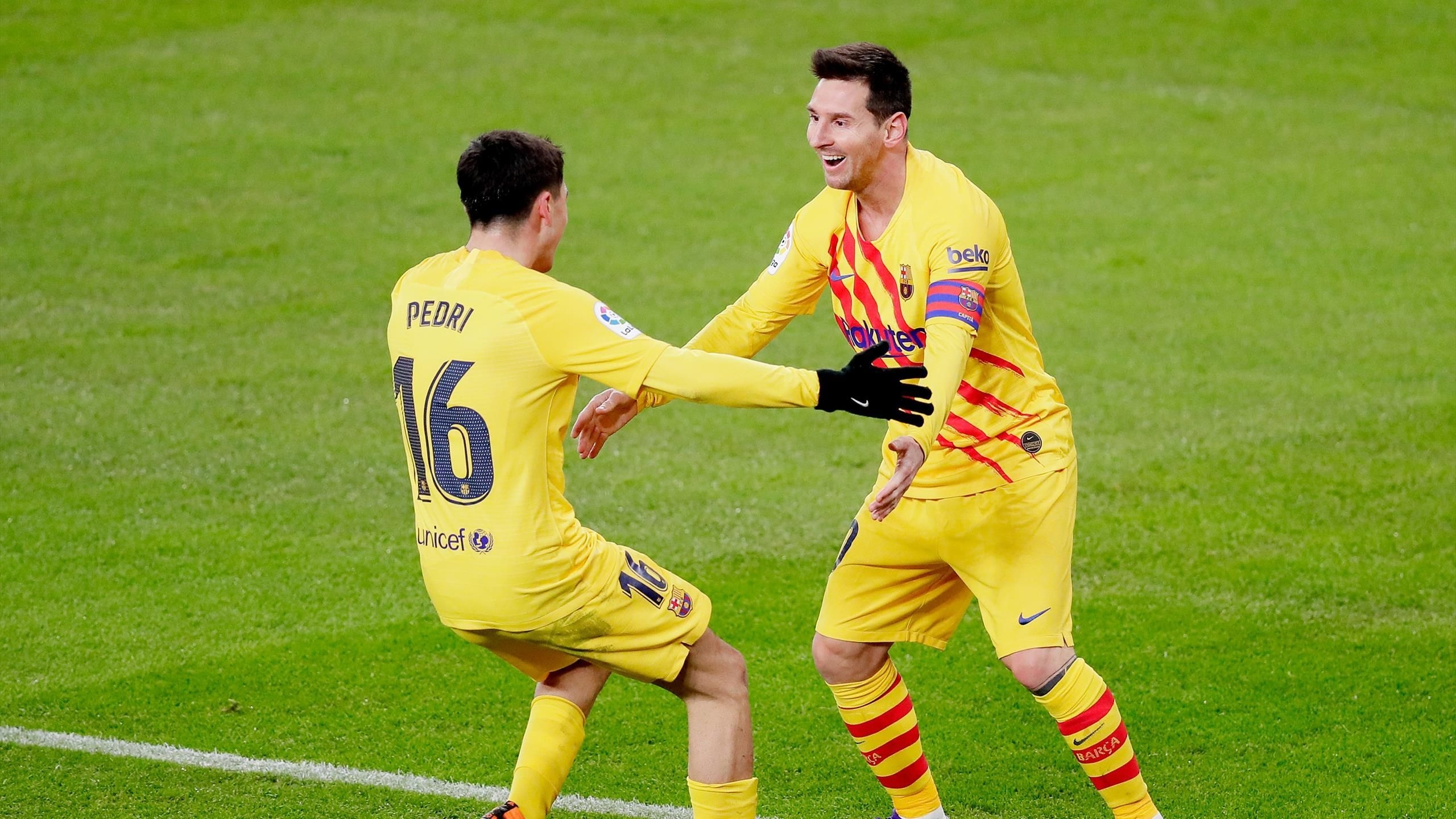 2560x1440 Lionel Messi and Pedri magic see Barcelona beat Athletic Club and move into third, Desktop