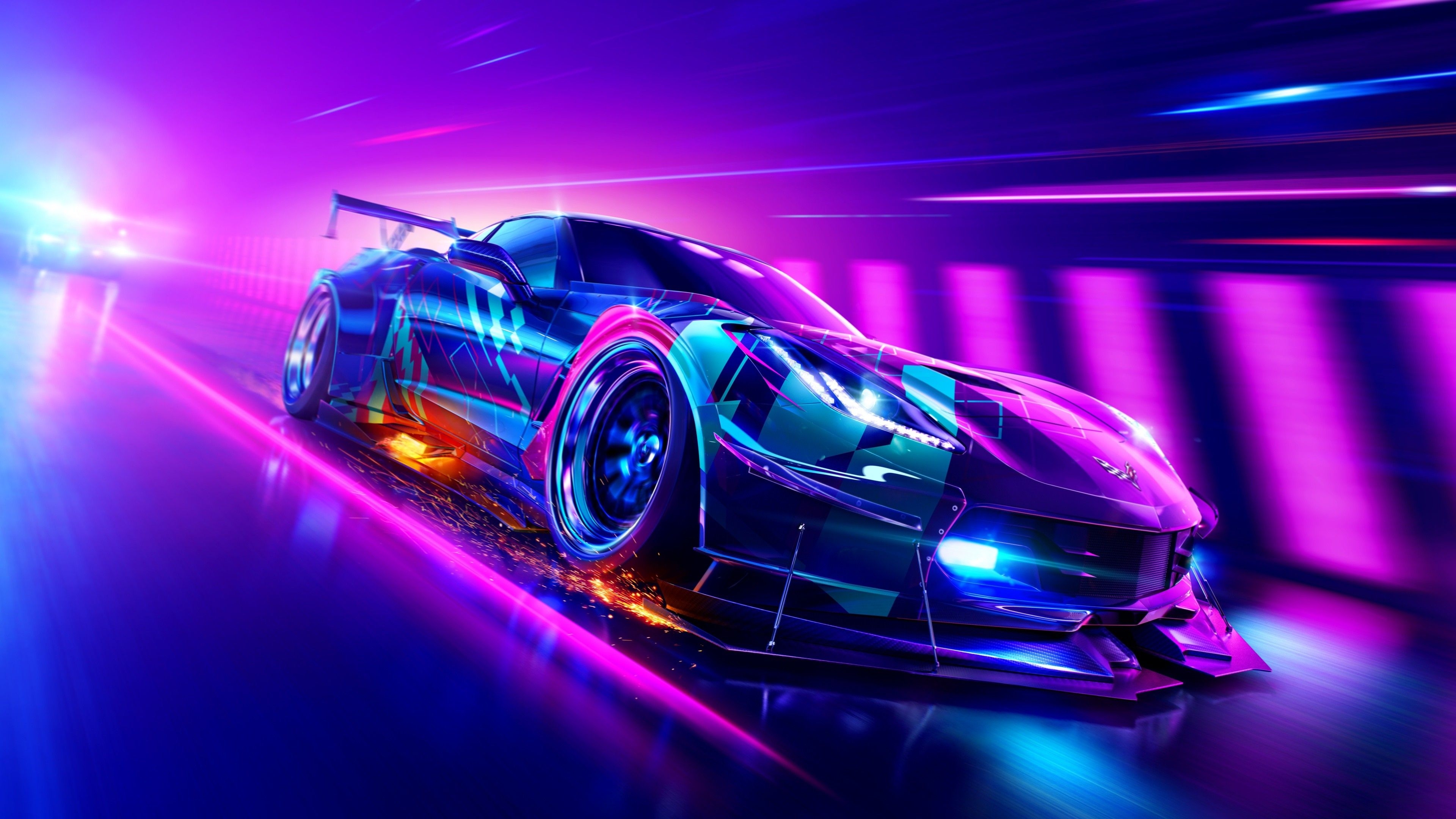 3840x2160 Awesome Neon Cars Wallpaper Free Awesome Neon Cars Background, Desktop