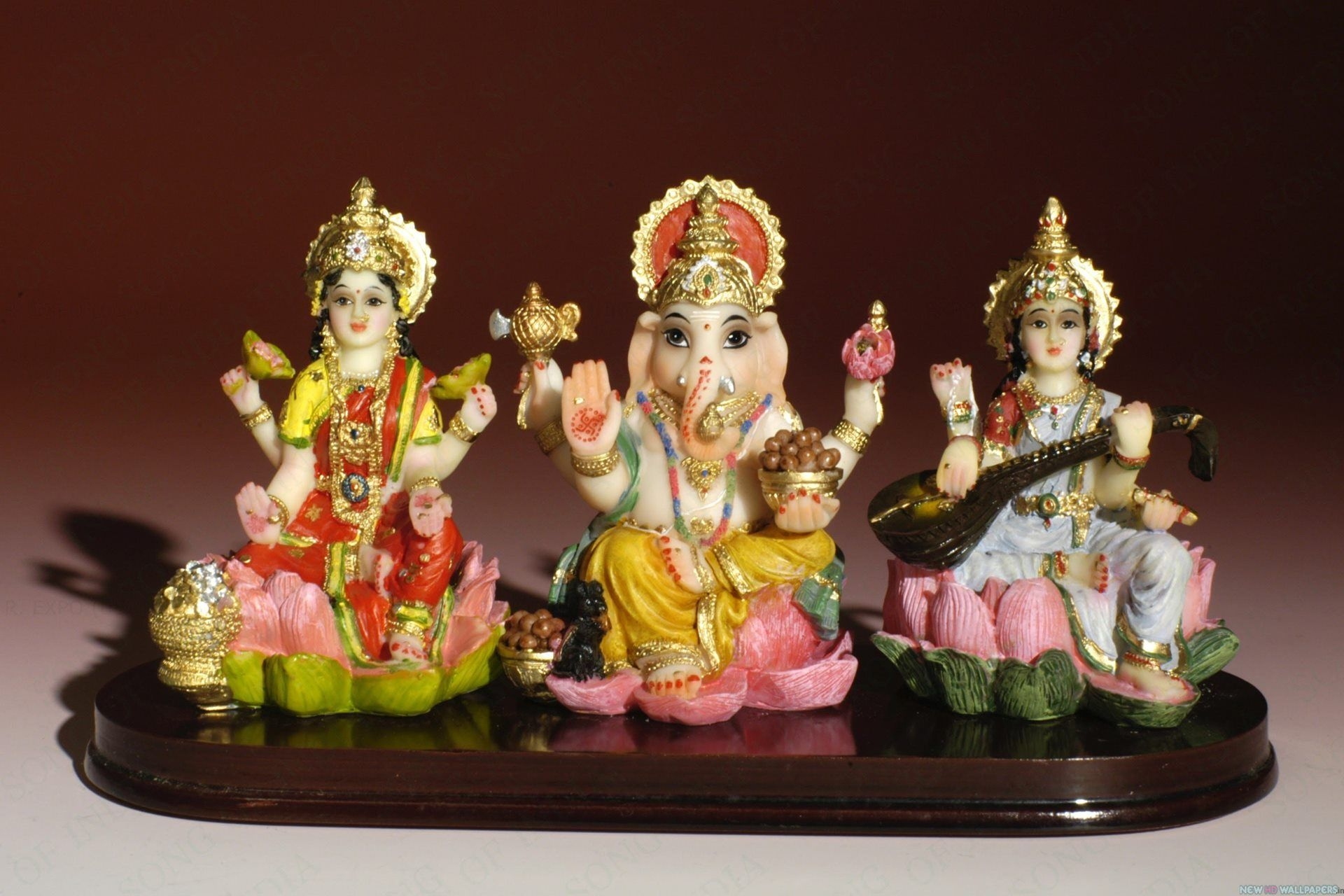 1920x1280 Ganesh Laxmi And Saraswati HD Wallpaper, Desktop