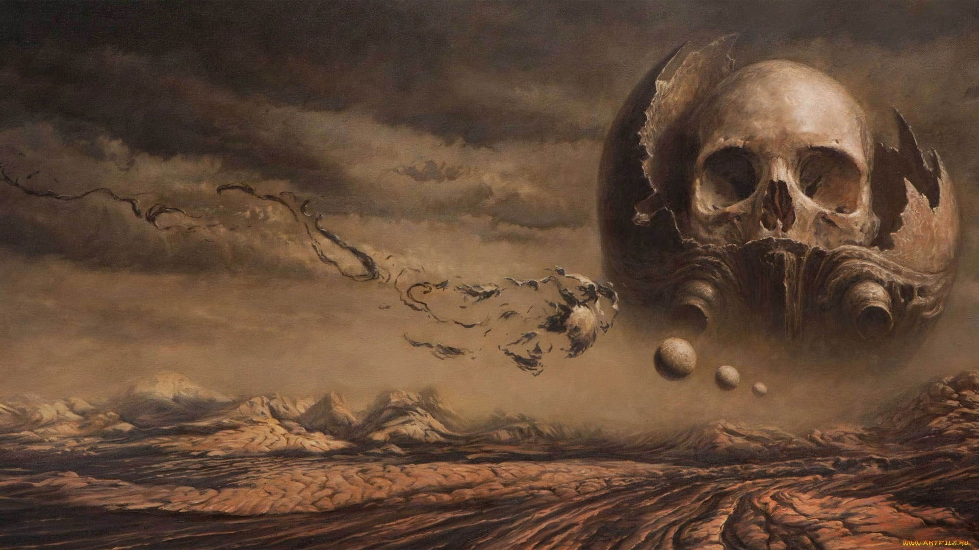 1920x1080 Gray skull wallpaper, fantasy art, artwork, dark fantasy, sky • Wallpaper For You HD Wallpaper For Desktop & Mobile, Desktop