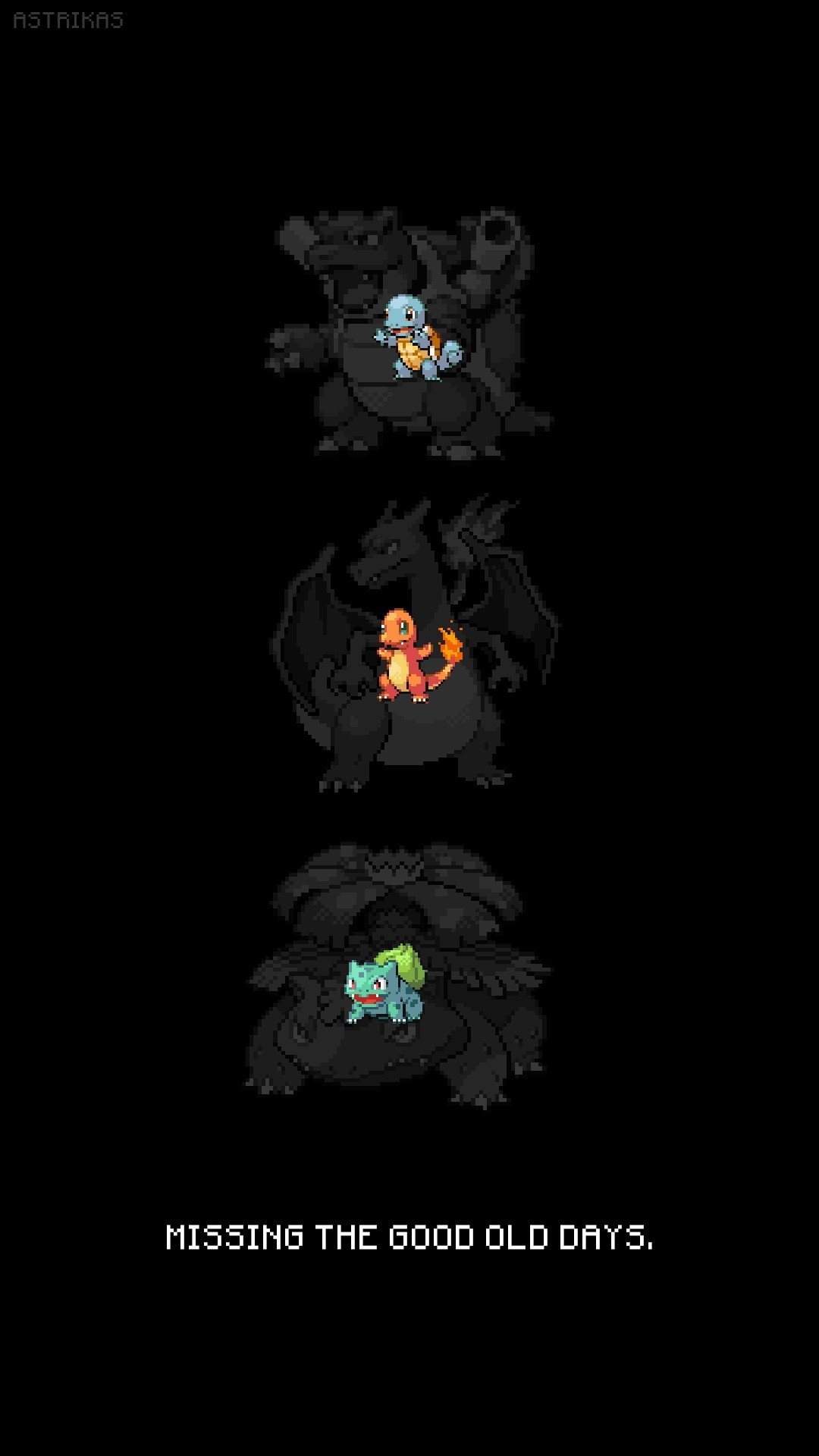 1080x1920 Wallpaper,  px, Bulbasaur, Charizard, Charmander, fan art, iPhone, pixel art, pokemon third generation, retro games, smartphone, Squirtle, Venusaur, Phone