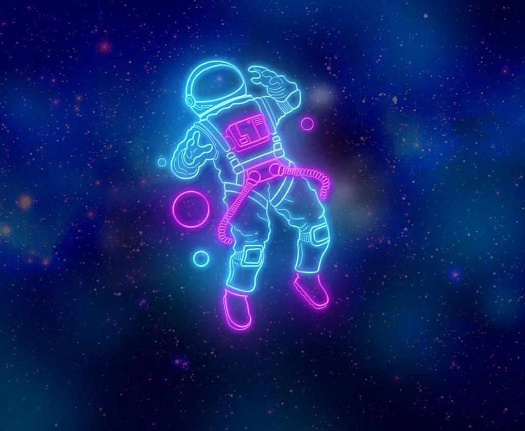 1030x850 Space neon astronaut, Desktop