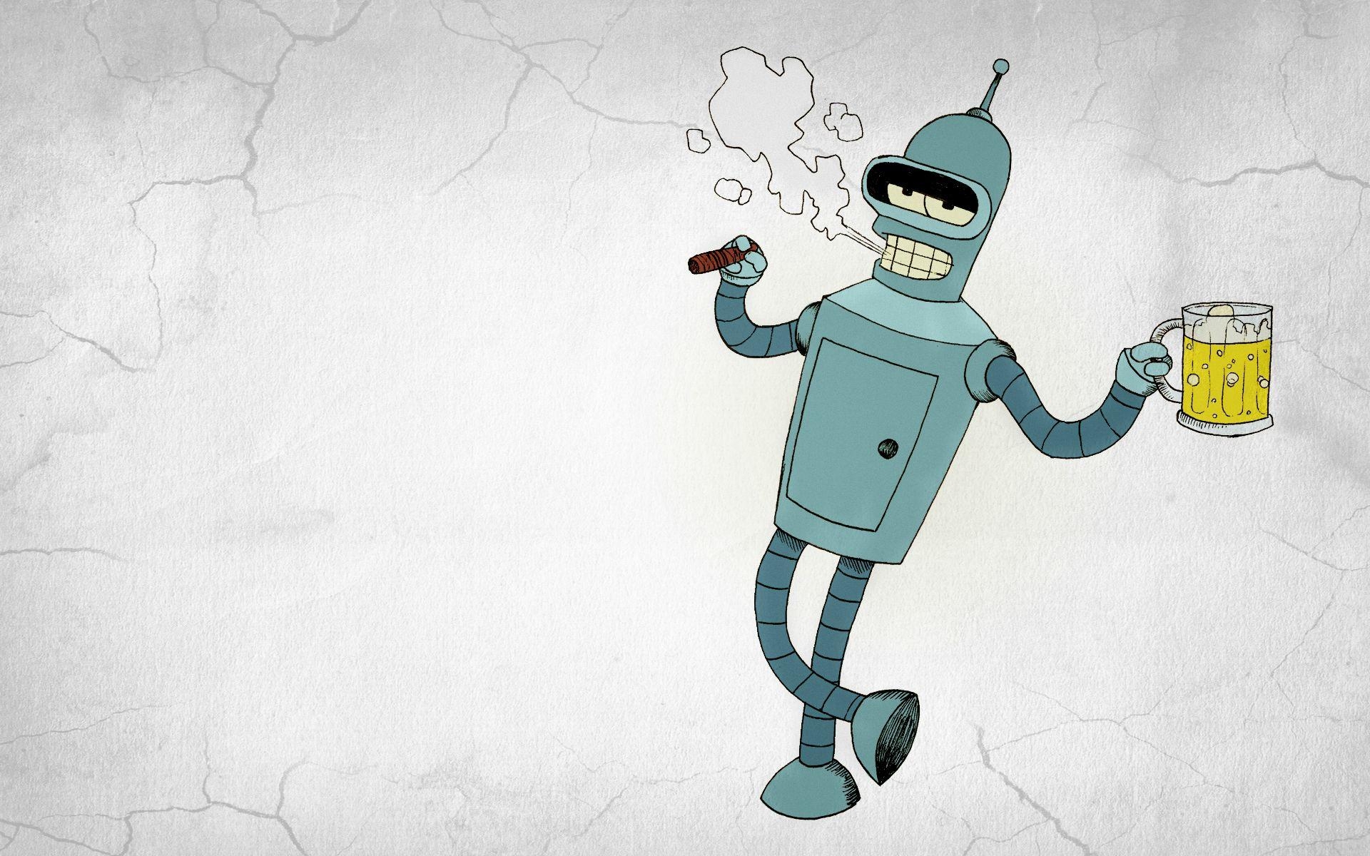 1920x1200 Futurama Bender Drinking HD Wallpaper, Background Image, Desktop